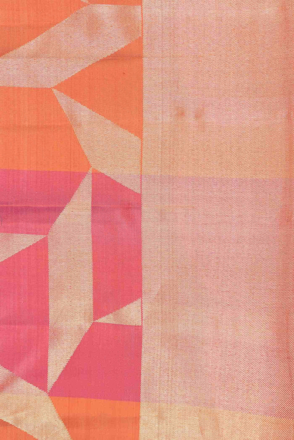 Orange and Pink Dual Tone Kanchipuram Silk Saree
