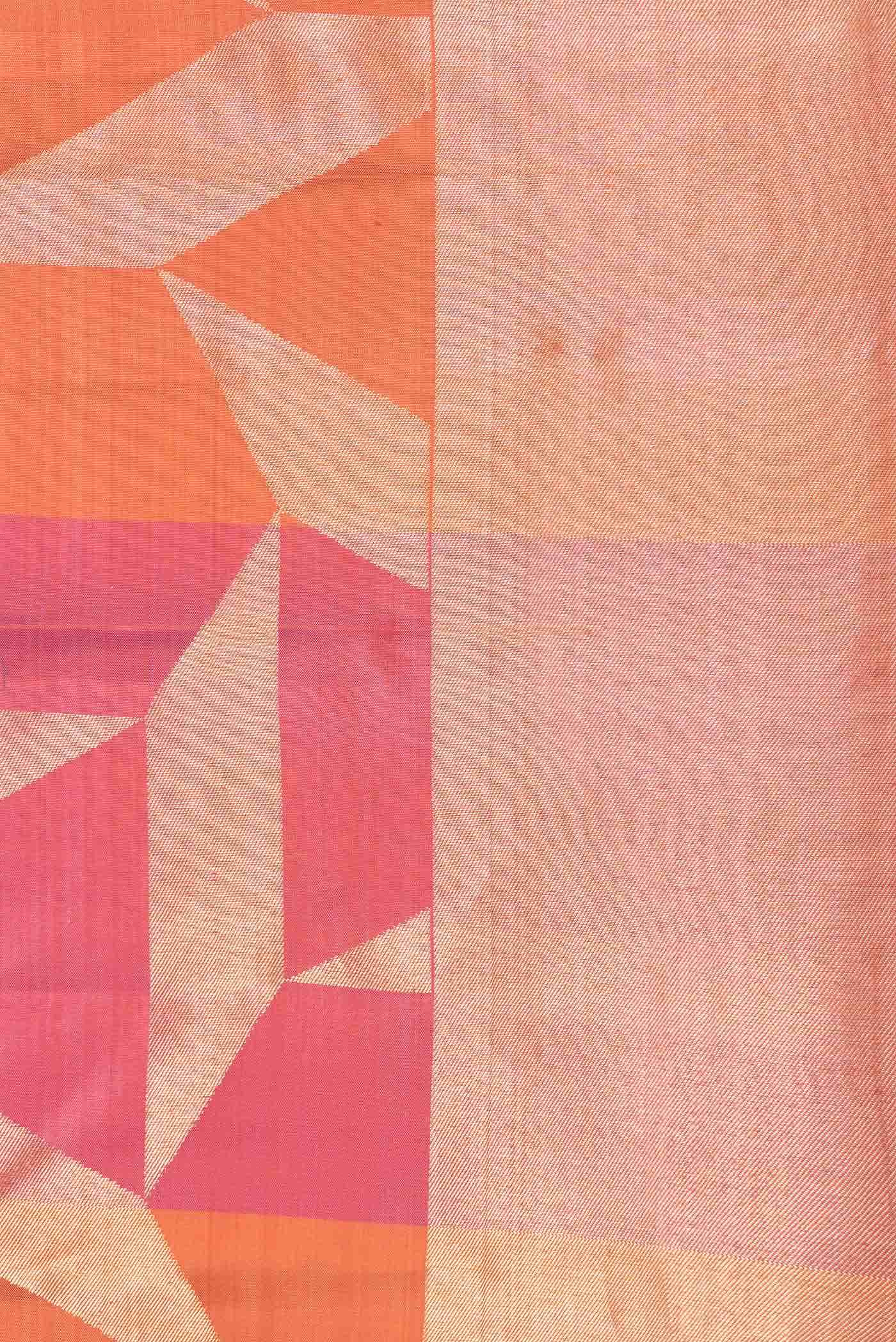 Orange and Pink Dual Tone Kanchipuram Silk Saree