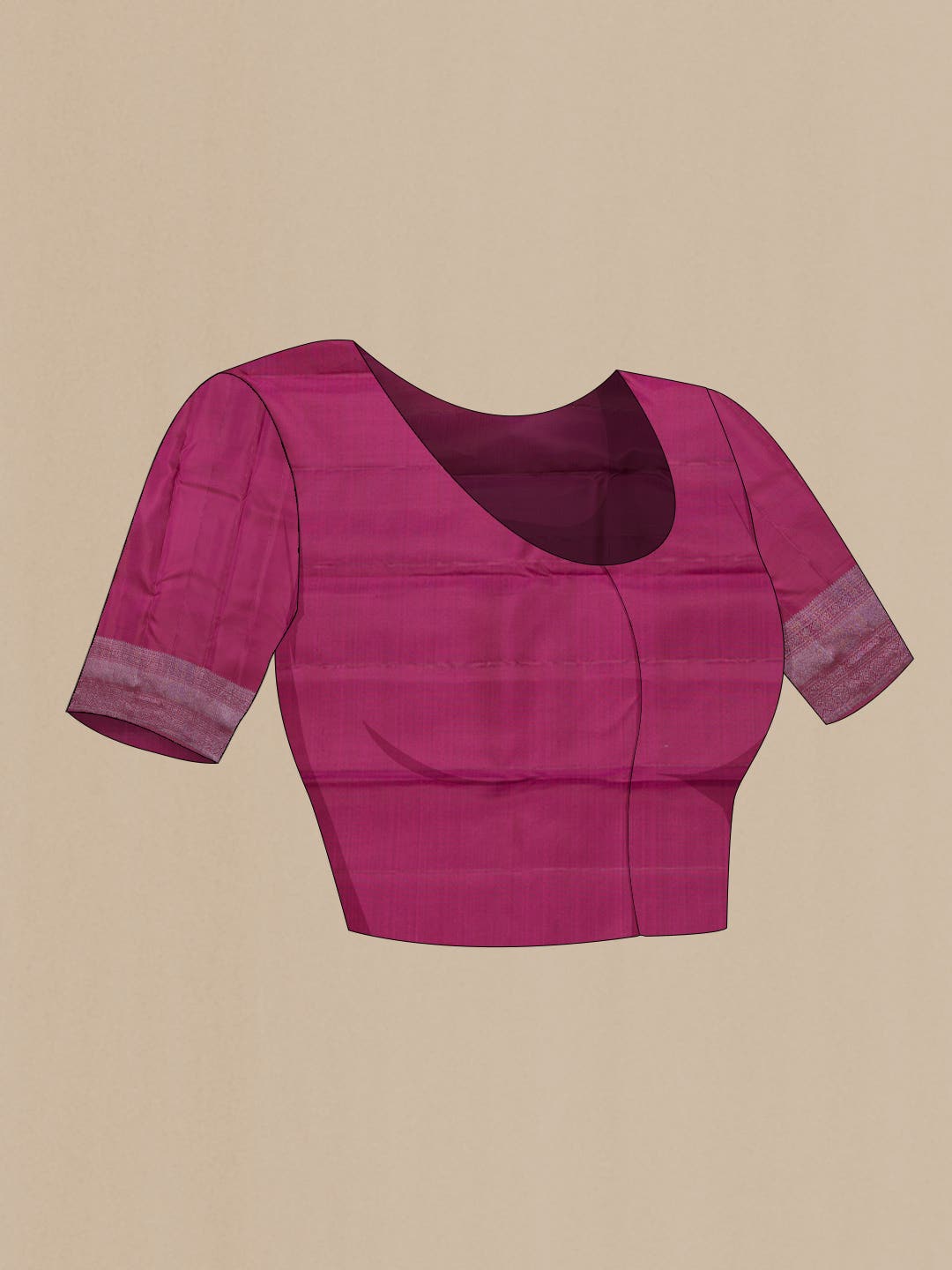 Magenta Dual Tone Kanchipuram Silk Saree