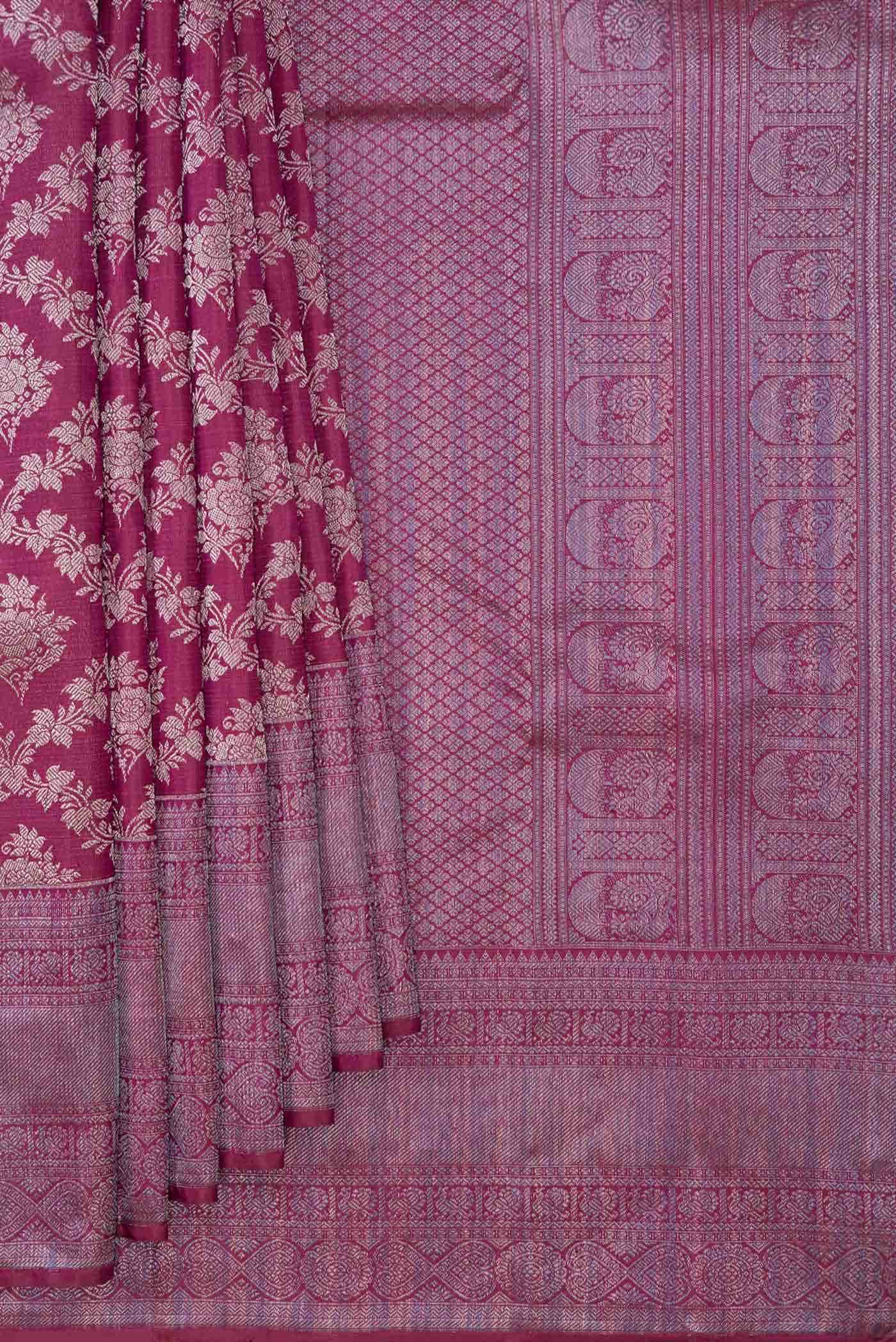 Magenta Dual Tone Kanchipuram Silk Saree