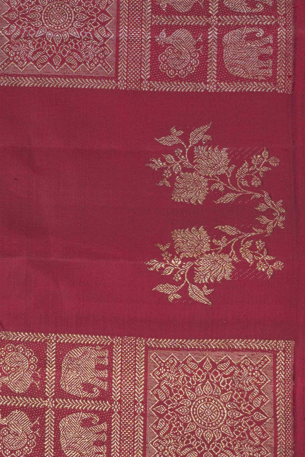 Burgundy Dual Tone Kanchipuram Silk Saree