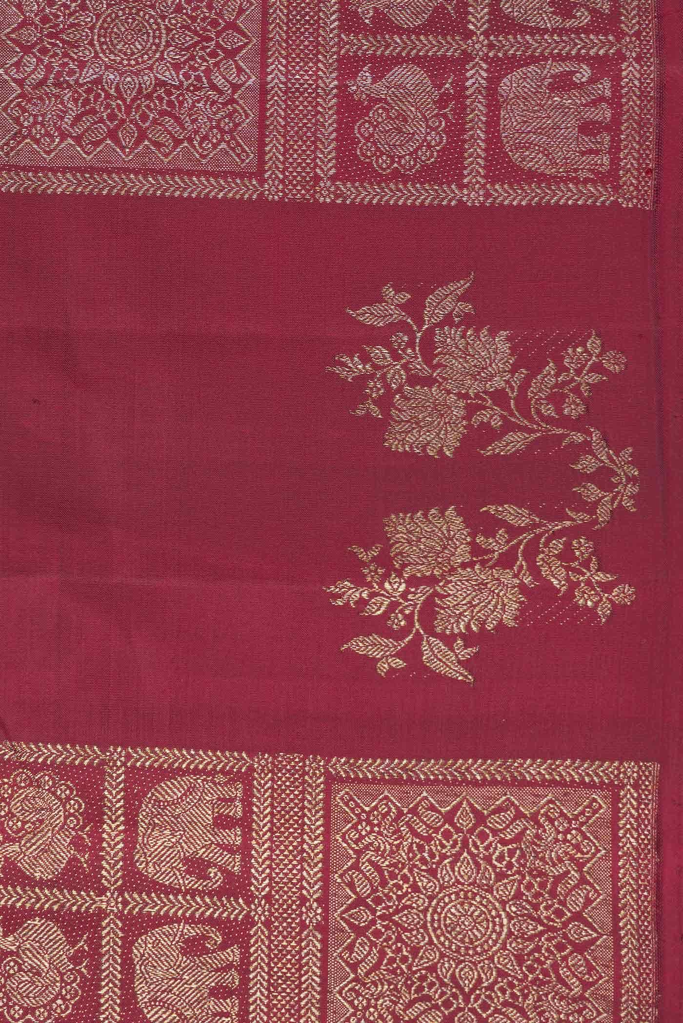 Burgundy Dual Tone Kanchipuram Silk Saree