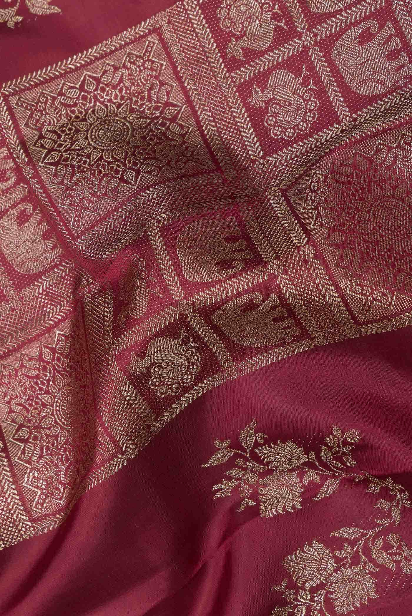 Burgundy Dual Tone Kanchipuram Silk Saree