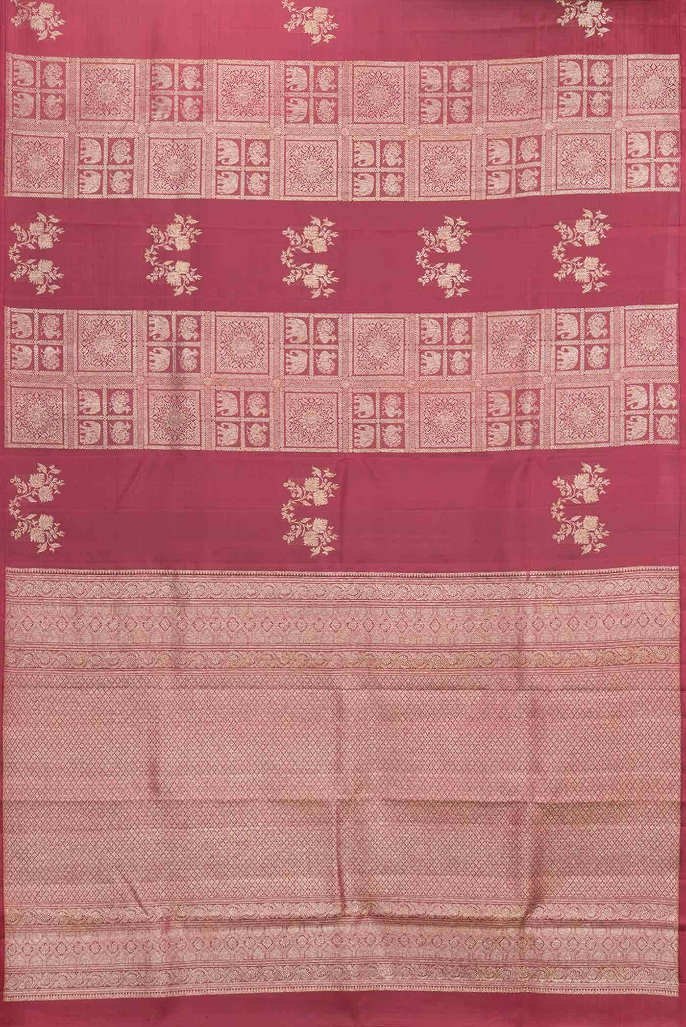 Burgundy Dual Tone Kanchipuram Silk Saree