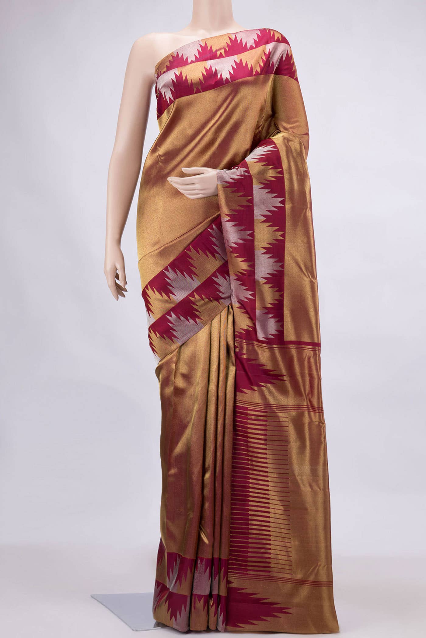 Maroon Dual Tone Kanchipuram Silk Saree