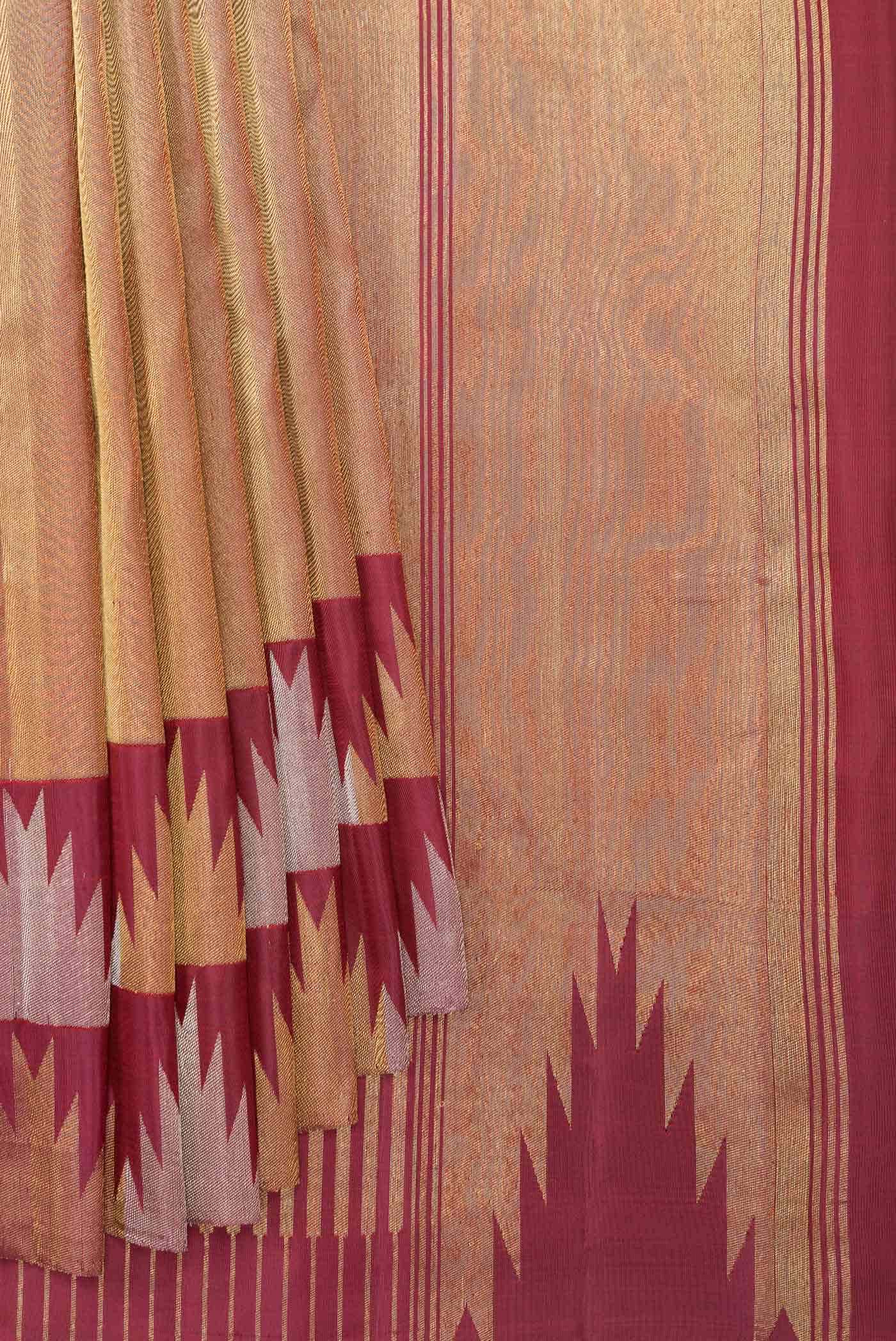 Maroon Dual Tone Kanchipuram Silk Saree