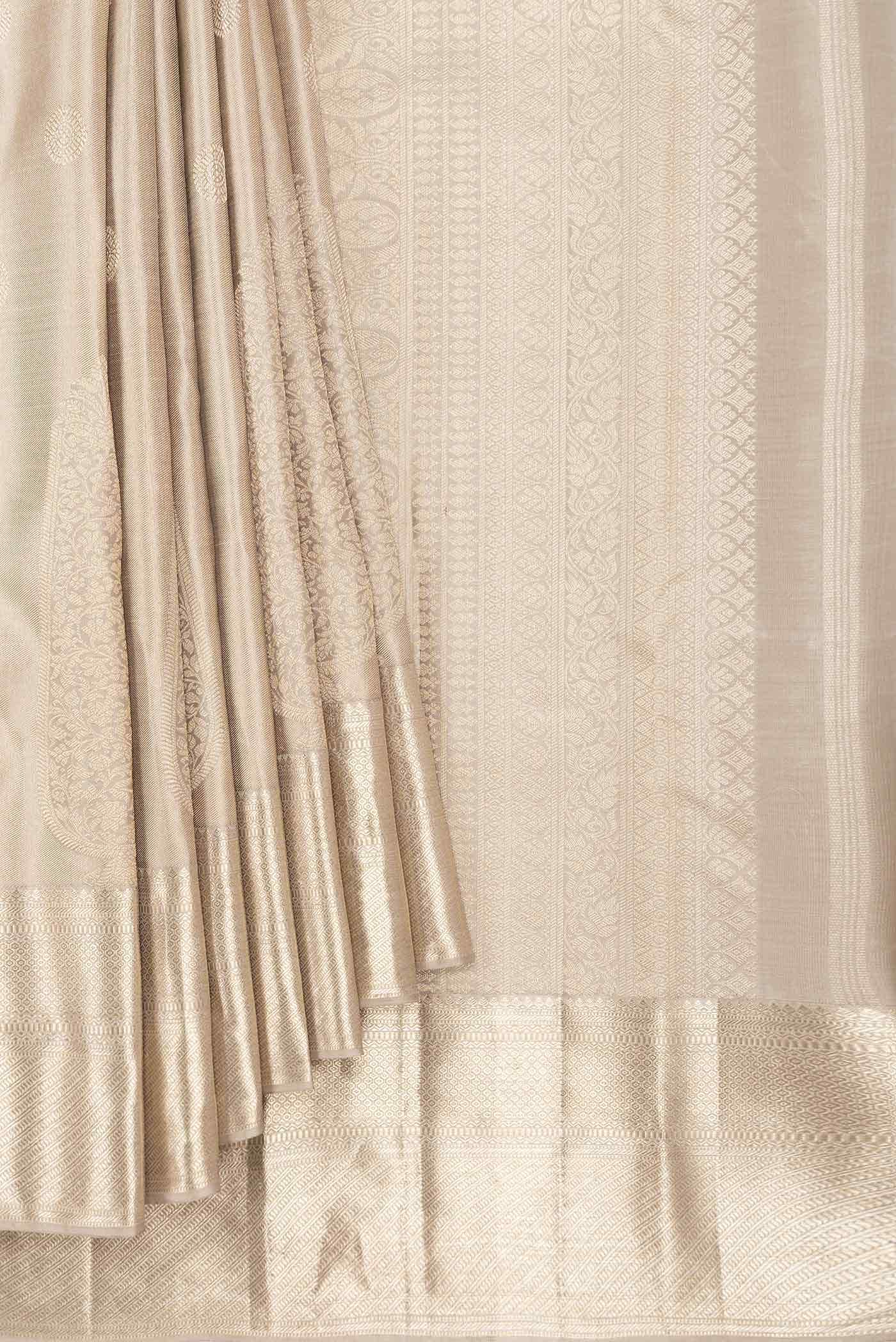 Beige Dual Tone Kanchipuram Silk Saree