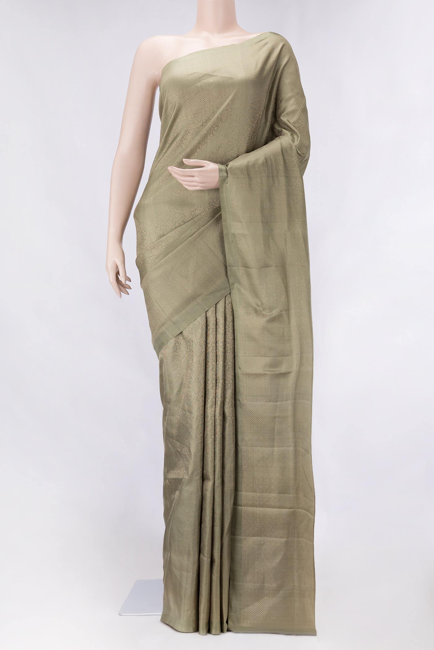Green Dual Tone Soft Silk Saree