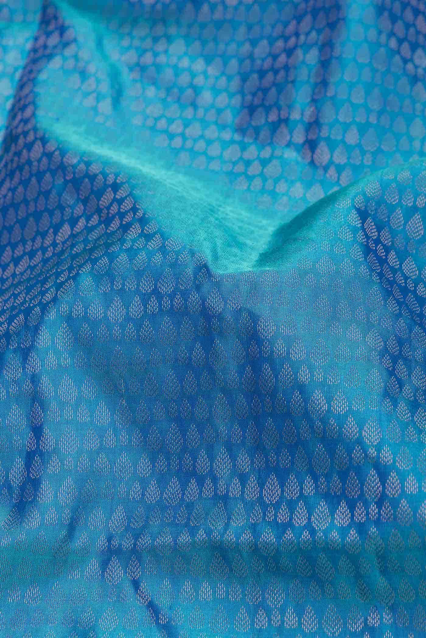 Sky Blue Dual Tone Soft Silk Saree