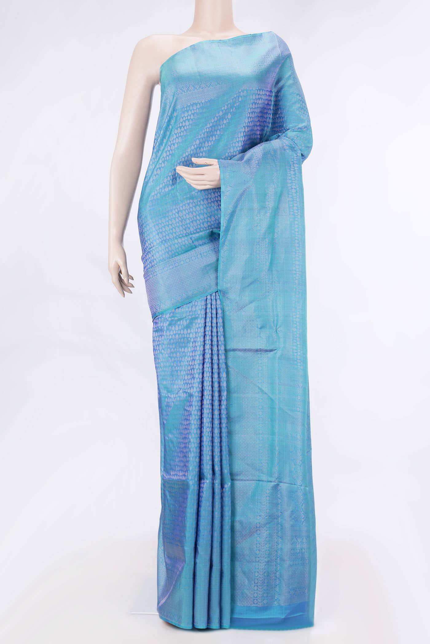 Sky Blue Dual Tone Soft Silk Saree