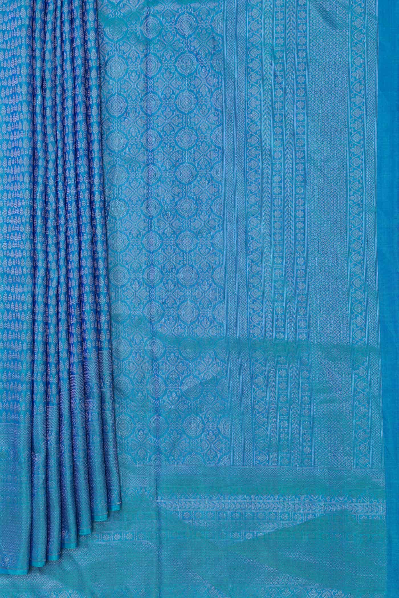 Sky Blue Dual Tone Soft Silk Saree