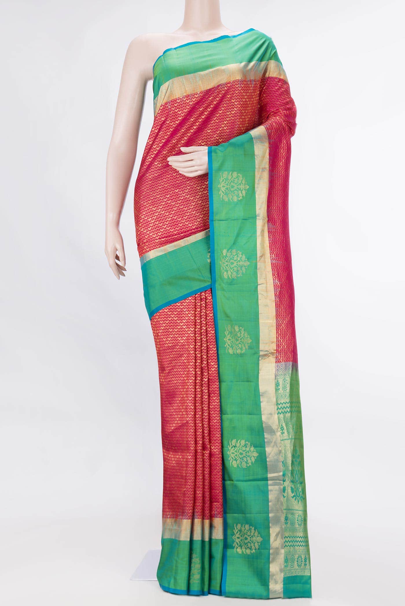 Dark Pink Dual Tone Soft Silk Saree