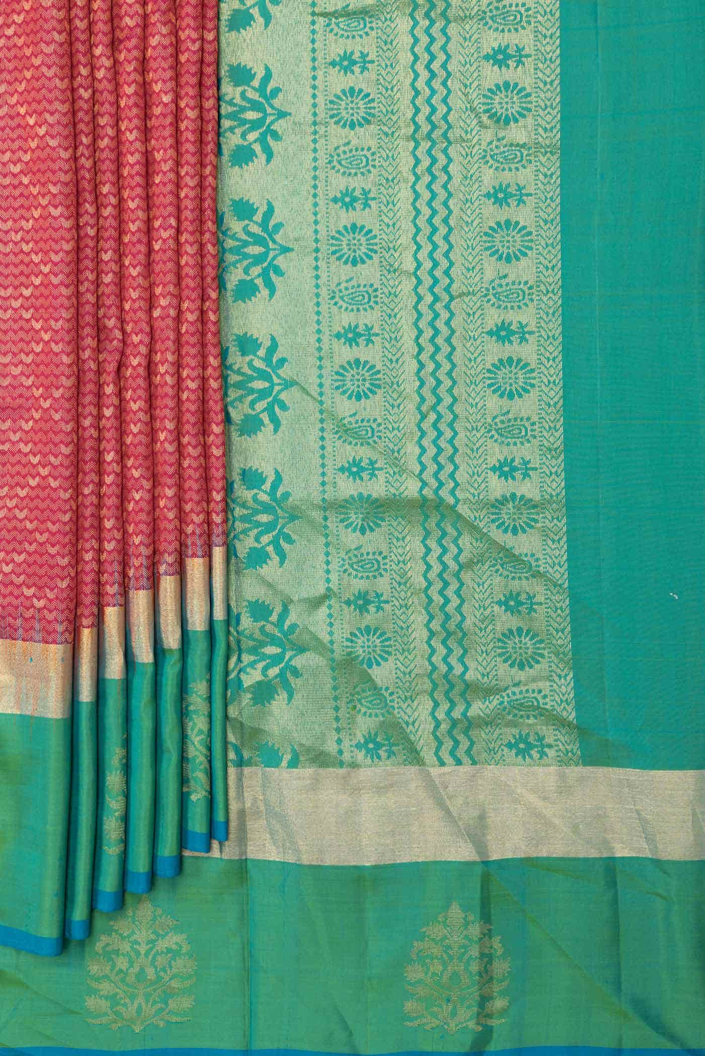 Dark Pink Dual Tone Soft Silk Saree