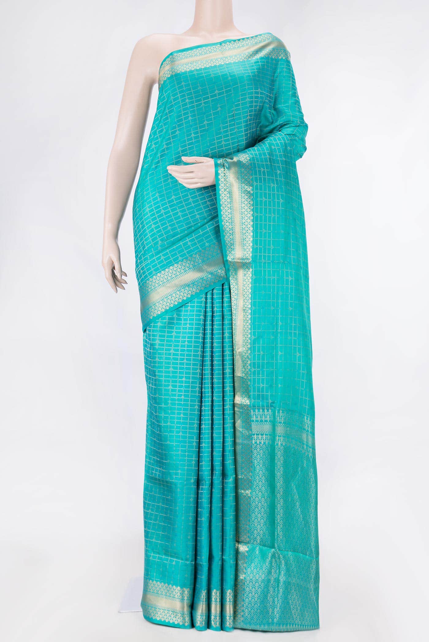 Green Dual Tone Soft Silk Saree