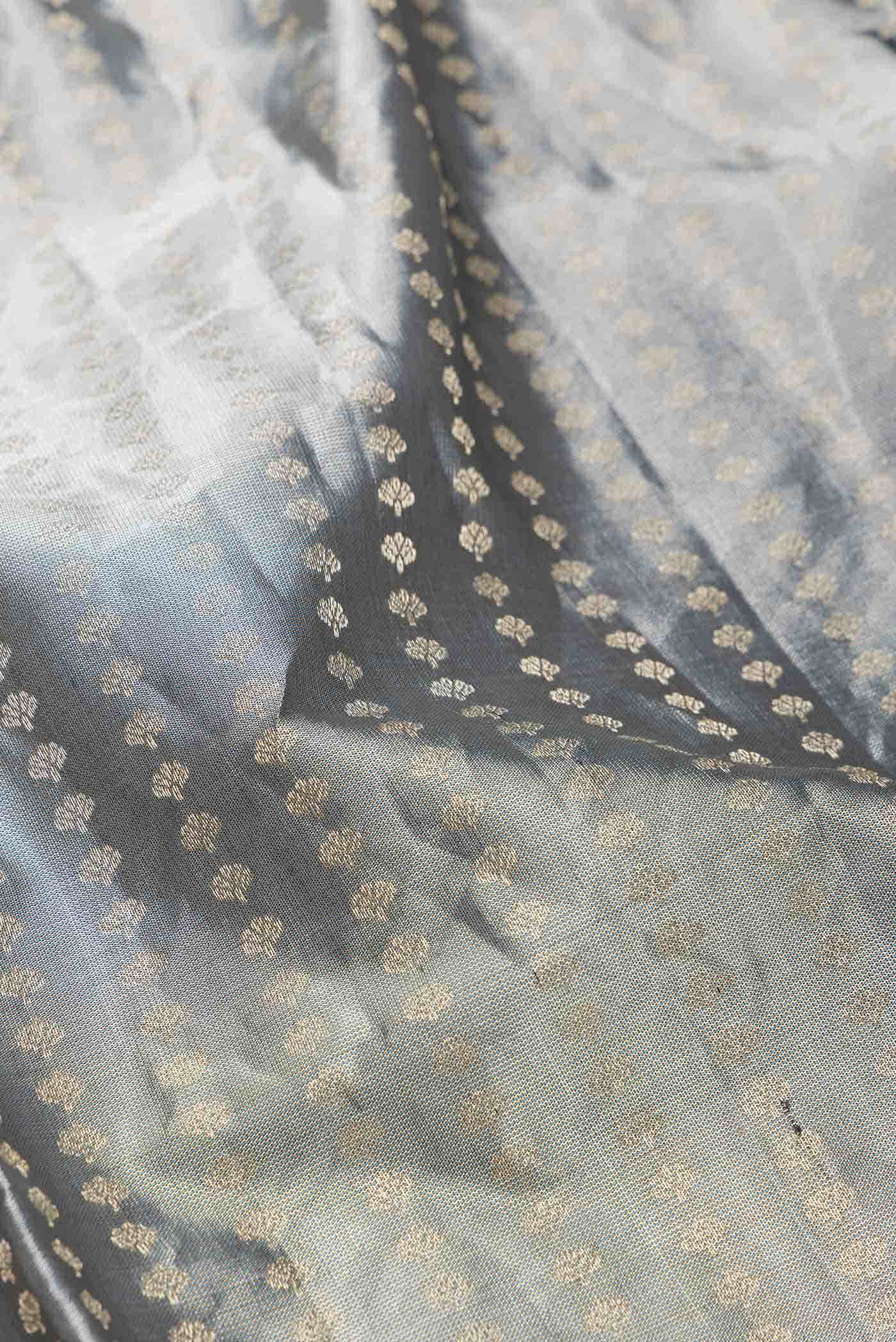 Grey Dual Tone Soft Silk Saree