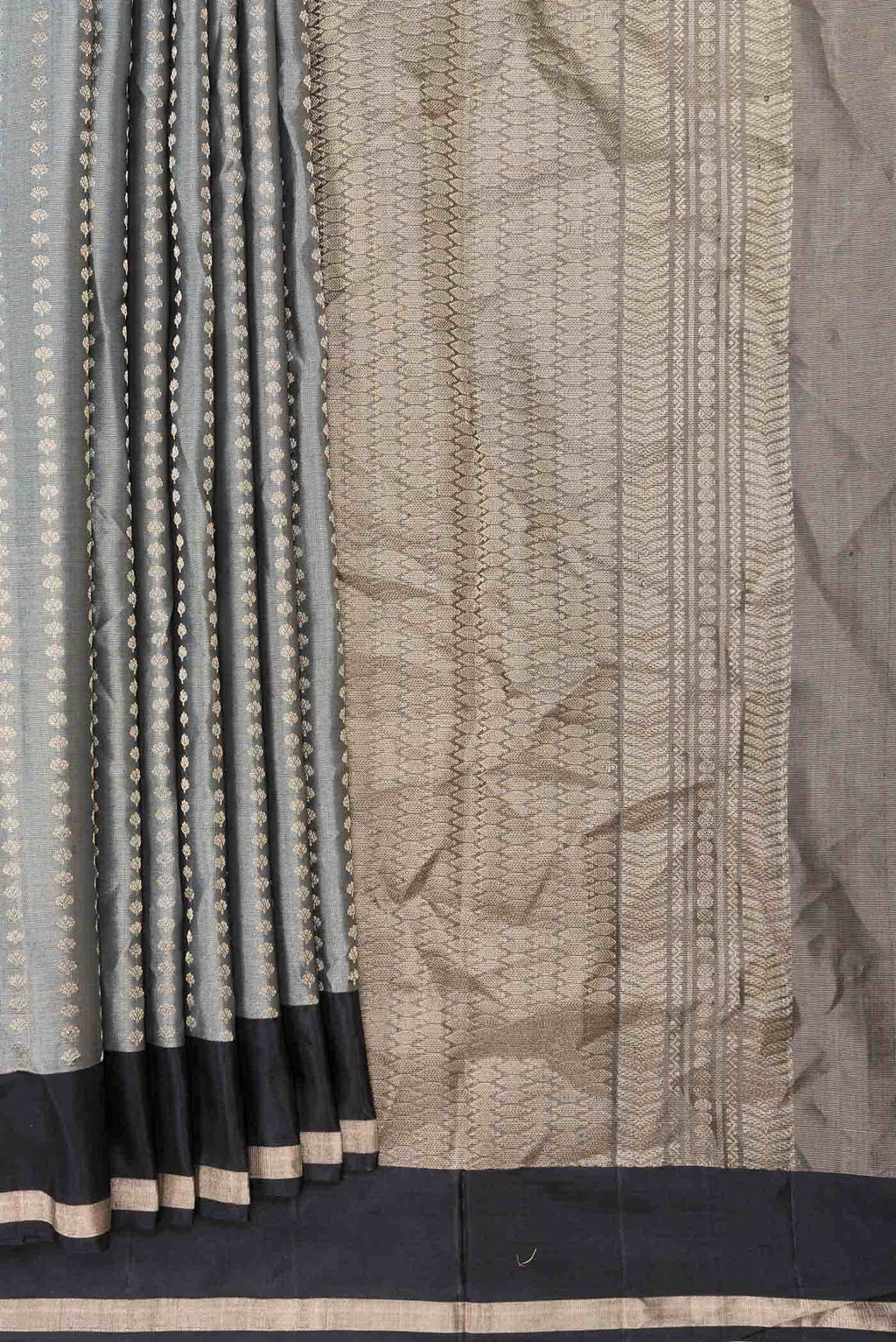 Grey Dual Tone Soft Silk Saree