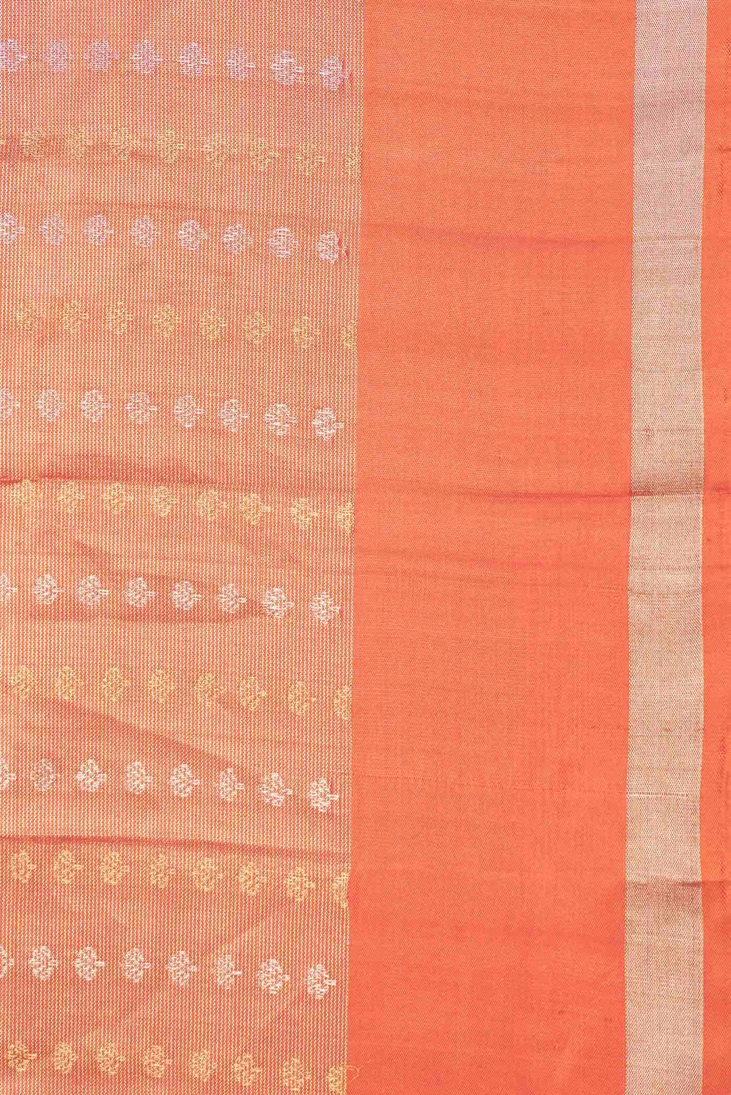Orange Dual Tone Soft Silk Saree