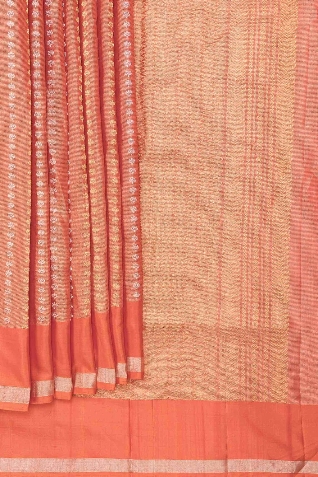 Orange Dual Tone Soft Silk Saree