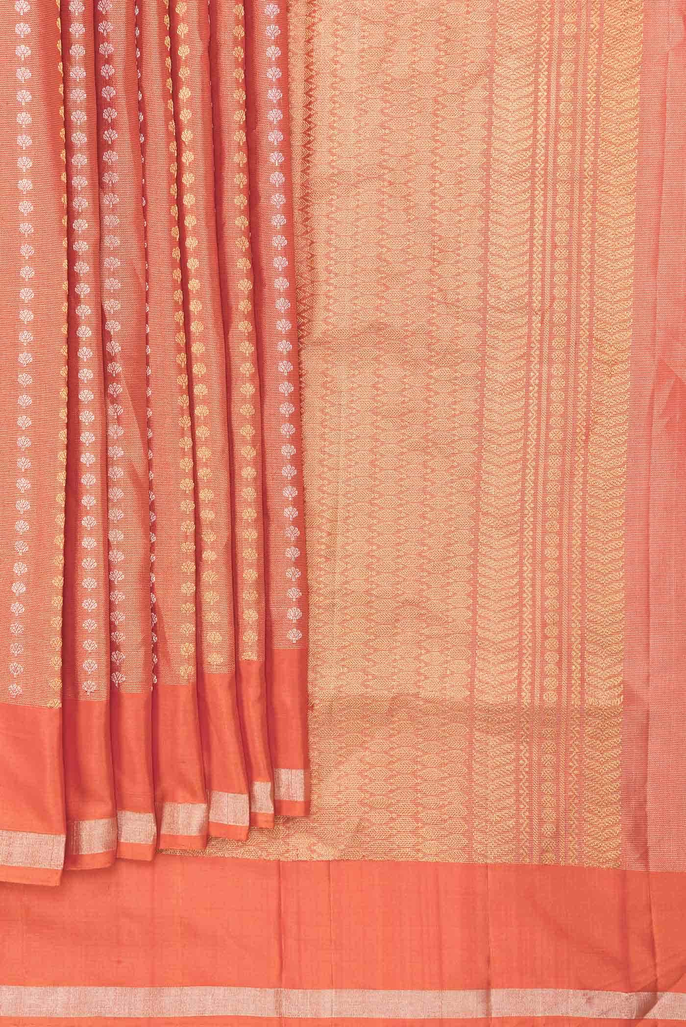 Orange Dual Tone Soft Silk Saree