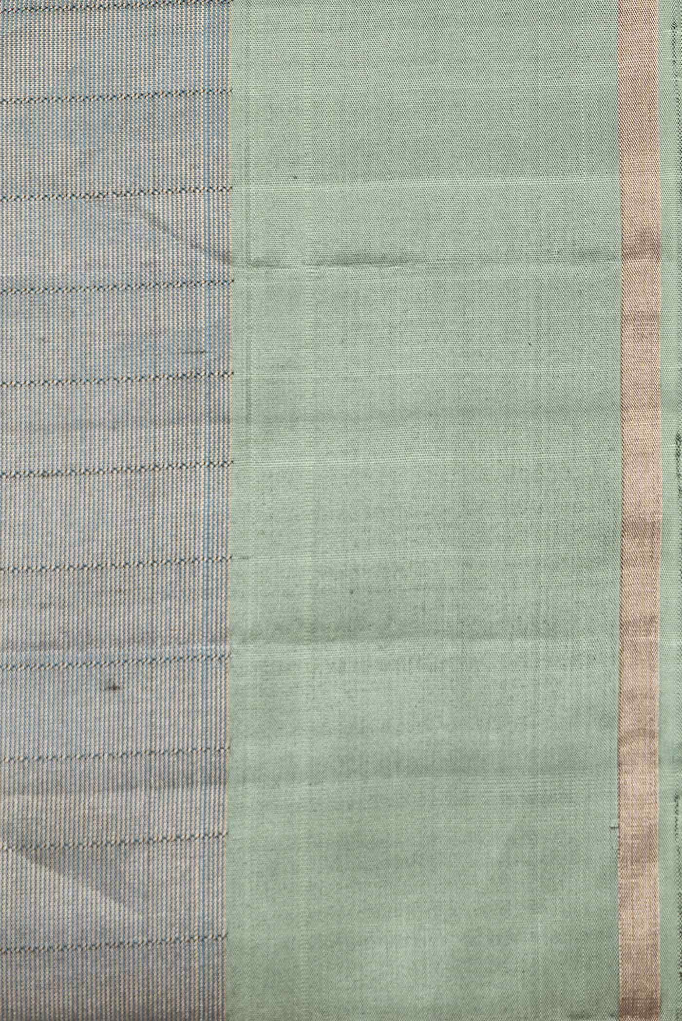 Green Dual Tone Soft Silk Saree