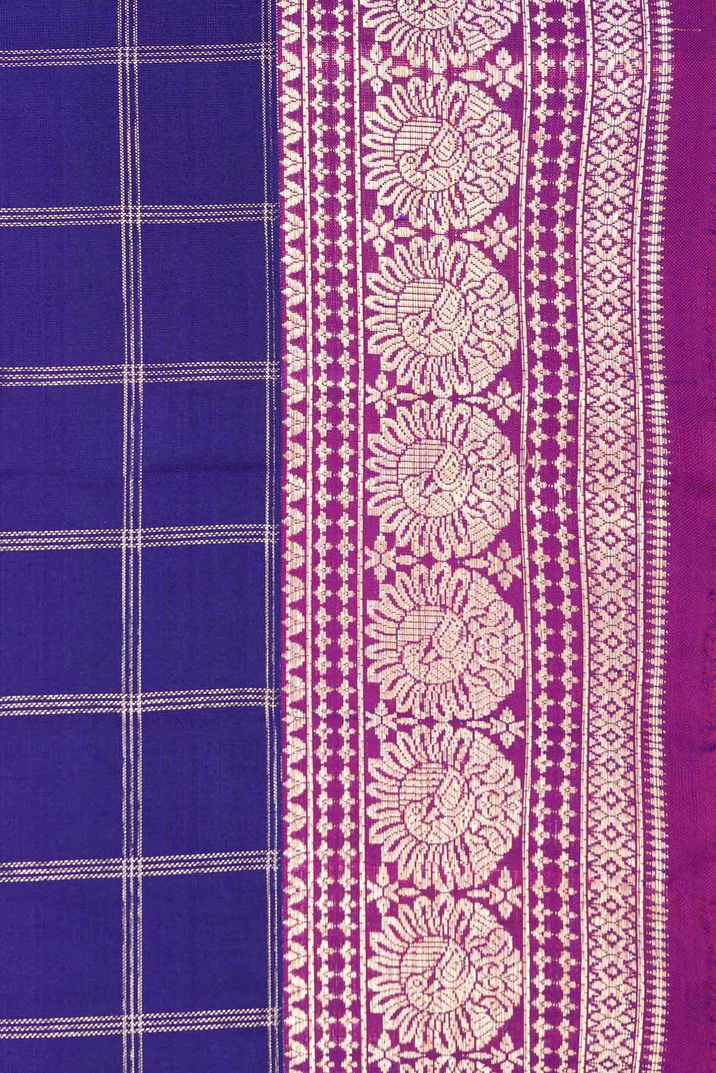 Navy Blue Dual Tone Kanchipuram Silk Saree
