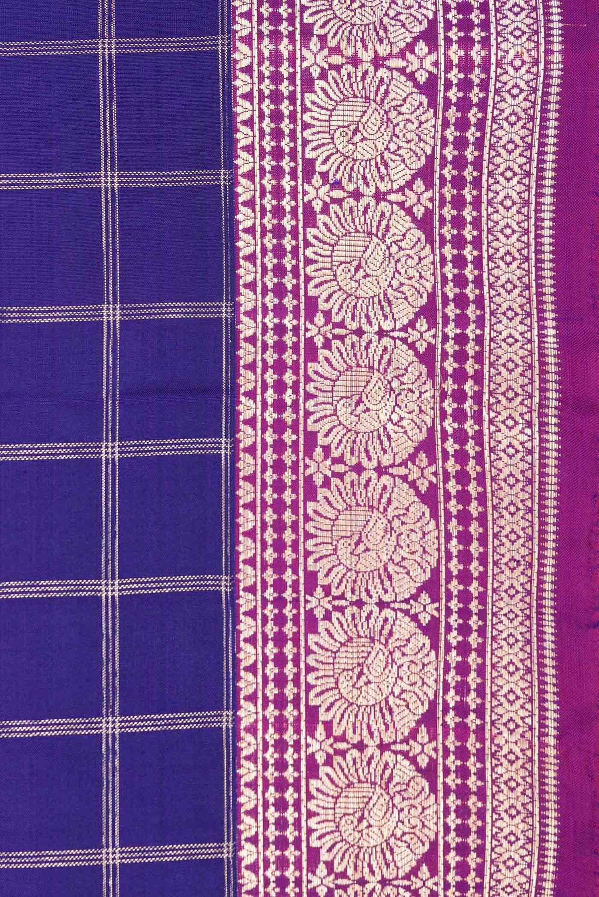 Navy Blue Dual Tone Kanchipuram Silk Saree
