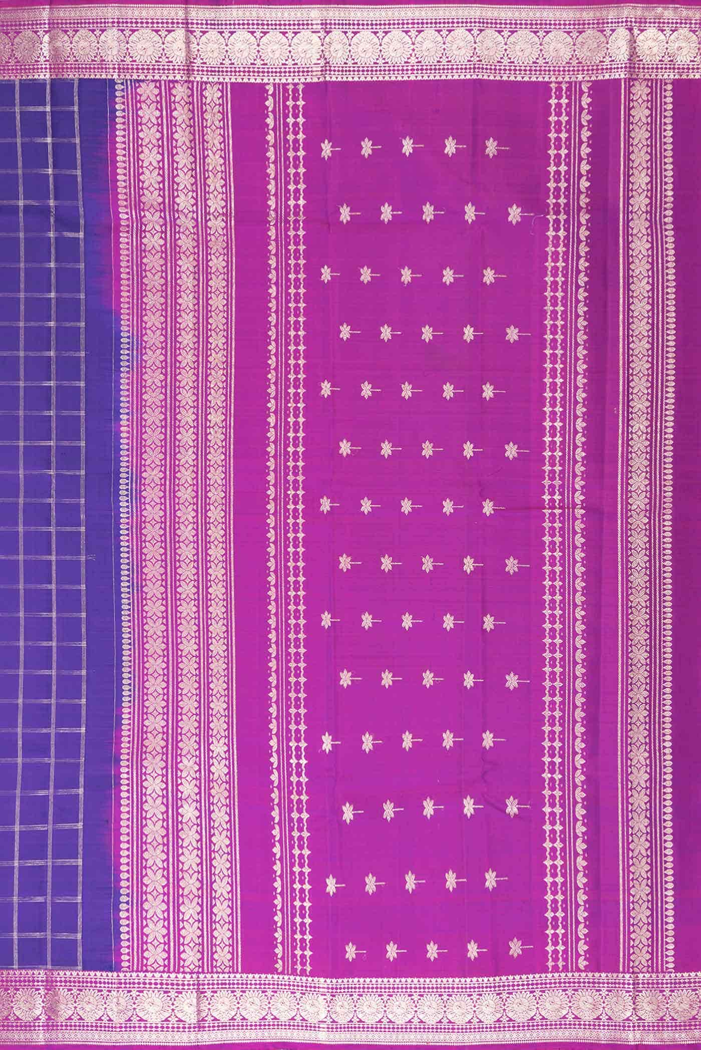 Navy Blue Dual Tone Kanchipuram Silk Saree