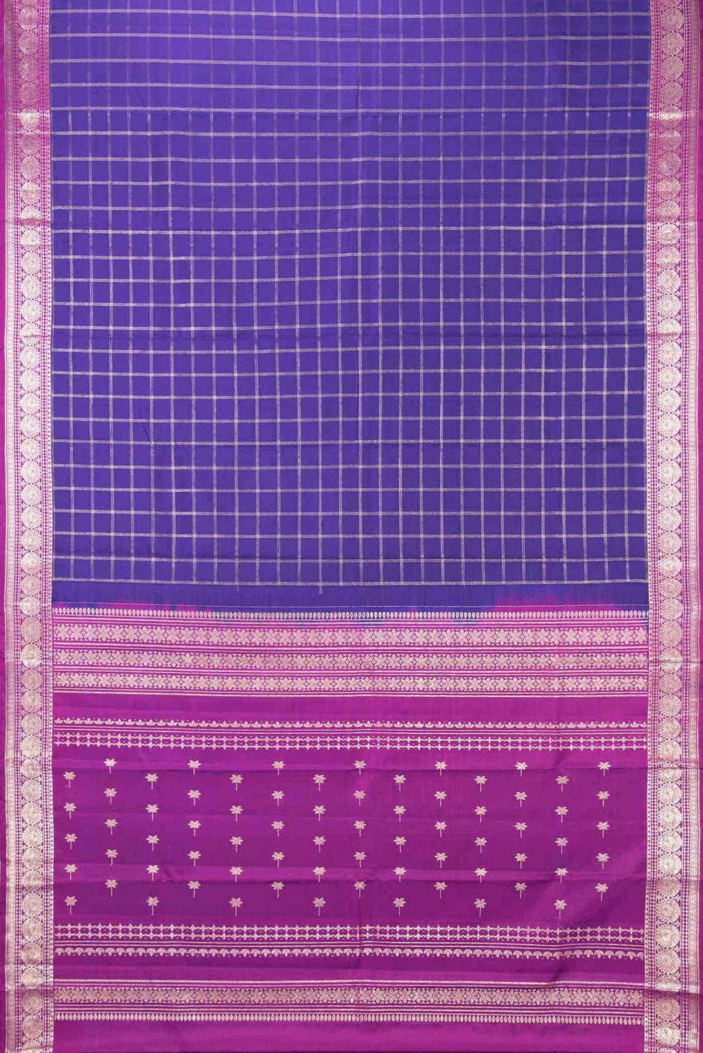 Navy Blue Dual Tone Kanchipuram Silk Saree