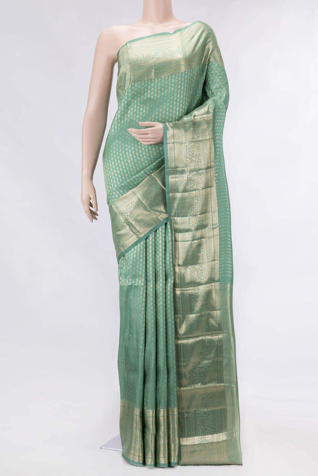 Green Dual Tone Kanchipuram Silk Saree