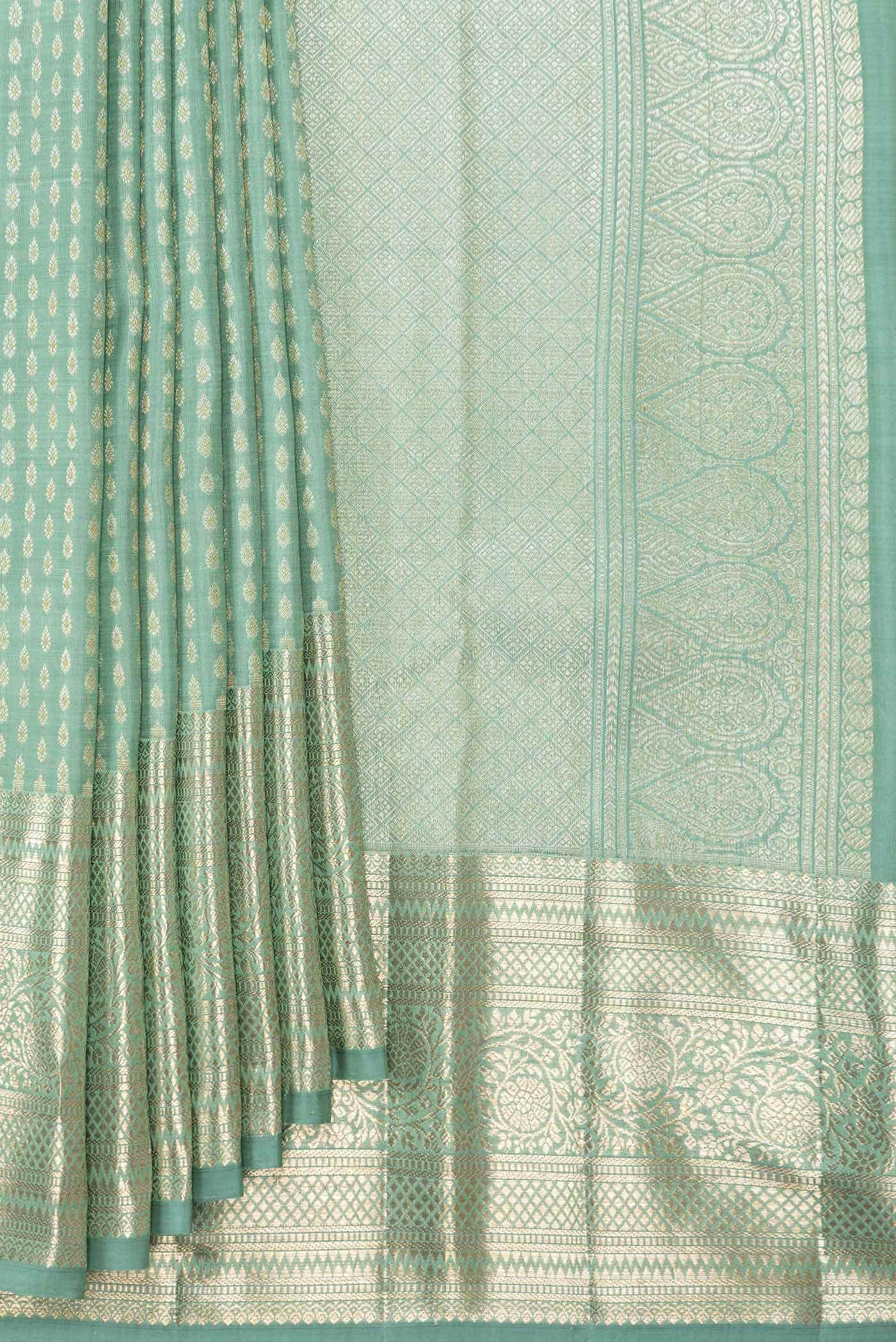 Green Dual Tone Kanchipuram Silk Saree