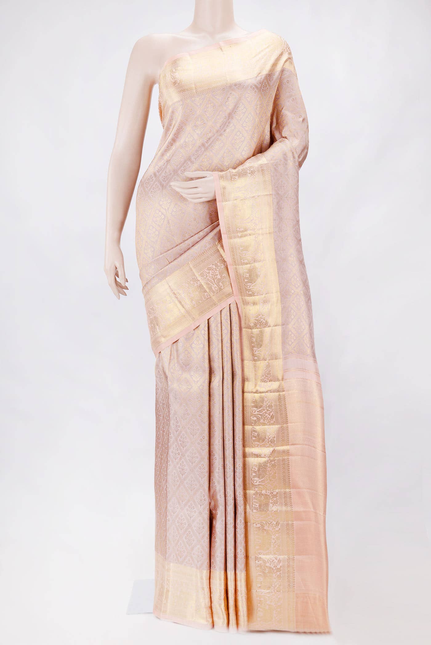 Lilac Dual Tone Kanchipuram Silk Saree