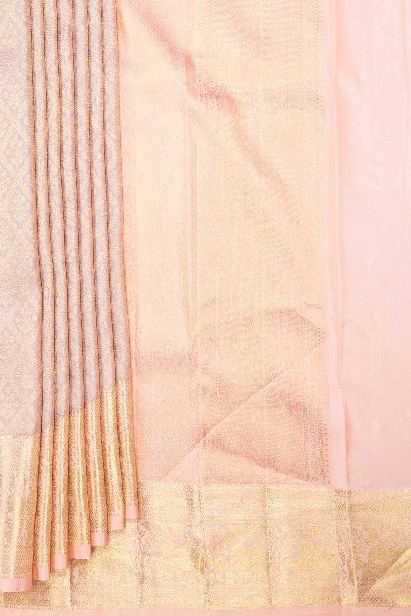 Lilac Dual Tone Kanchipuram Silk Saree