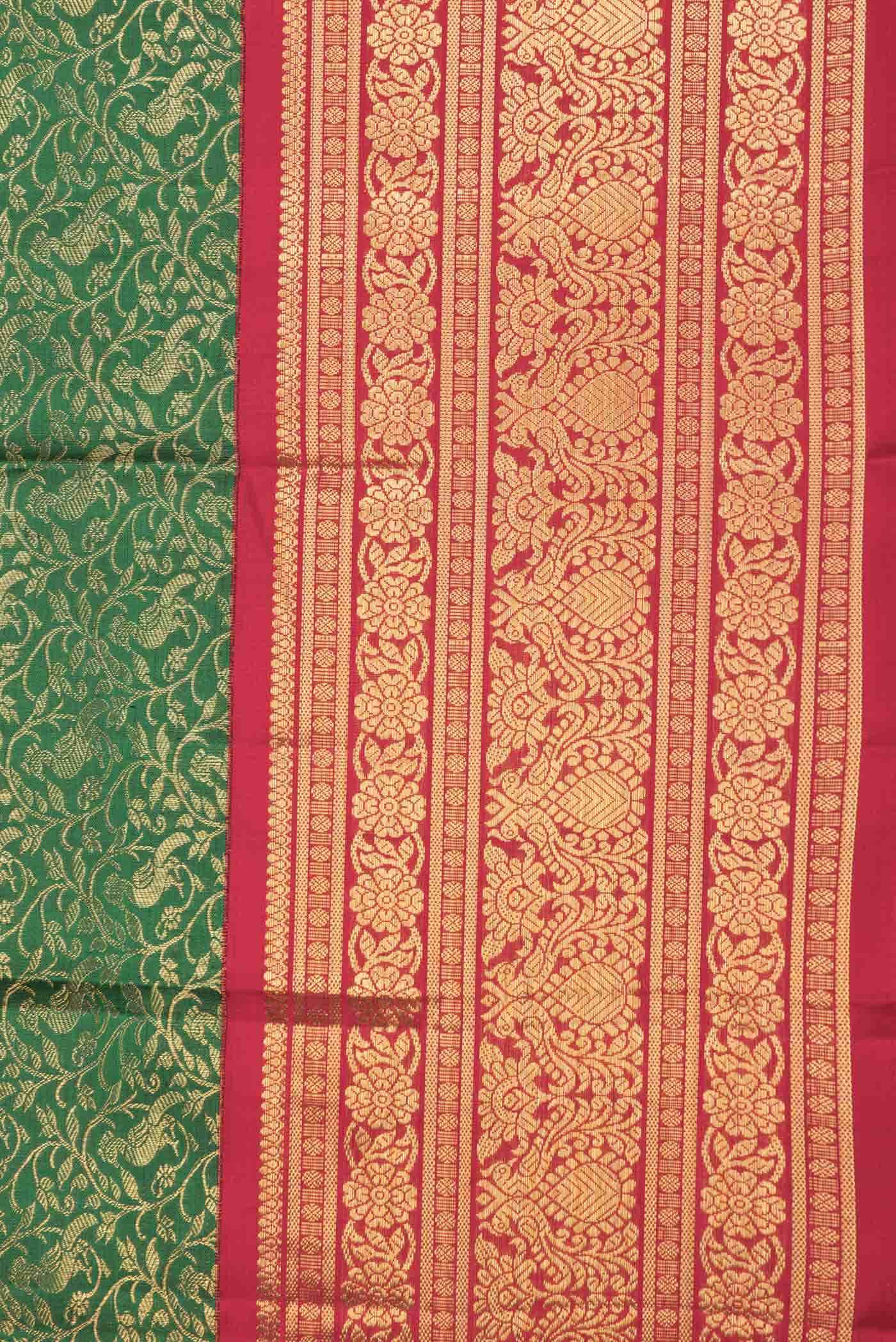 Green Dual Tone Kanchipuram Silk Saree