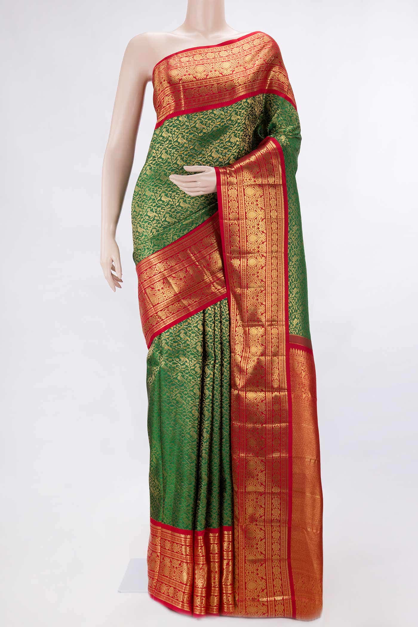 Green Dual Tone Kanchipuram Silk Saree