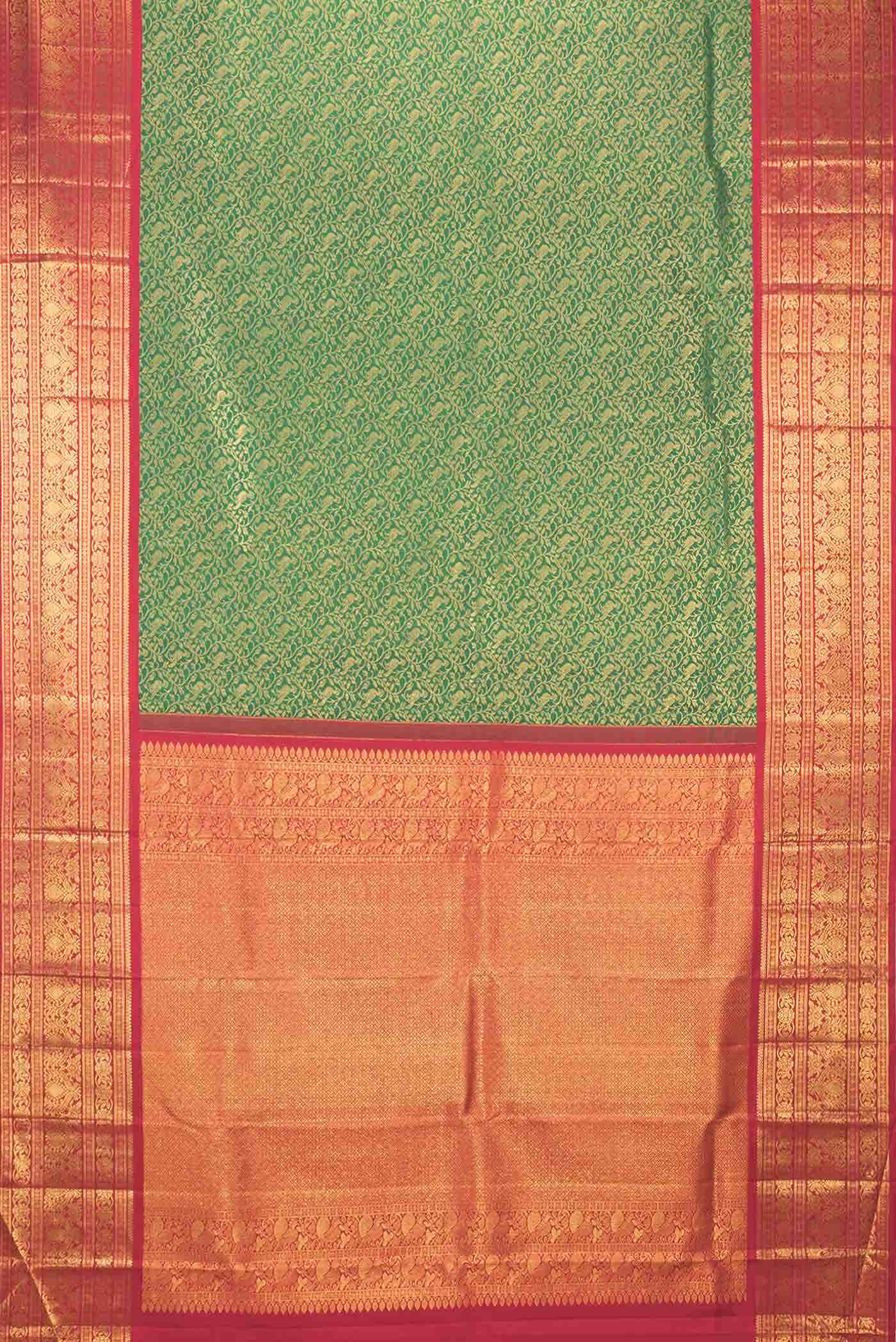 Green Dual Tone Kanchipuram Silk Saree