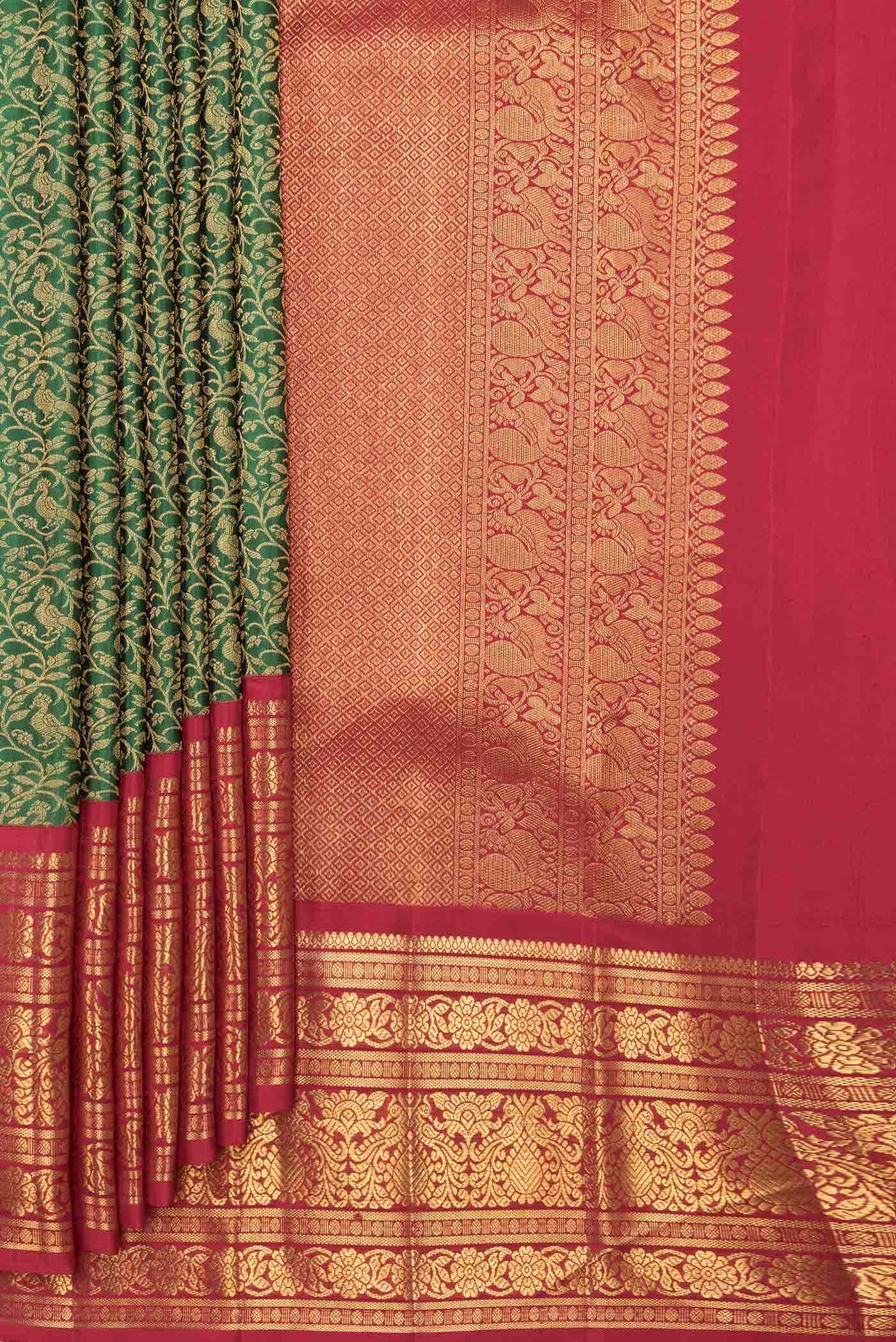 Green Dual Tone Kanchipuram Silk Saree