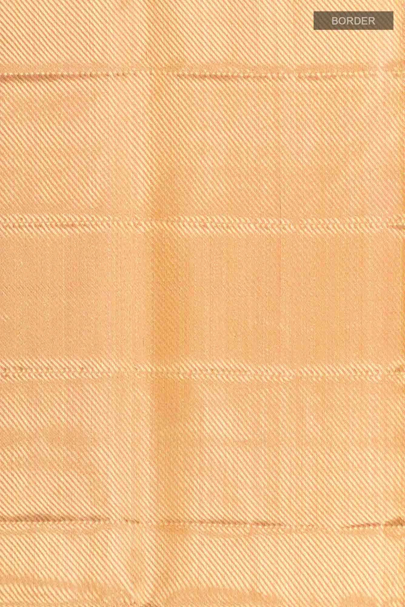 Gold with Peach Dual Tone Kanjivaram Tissue Silk Saree