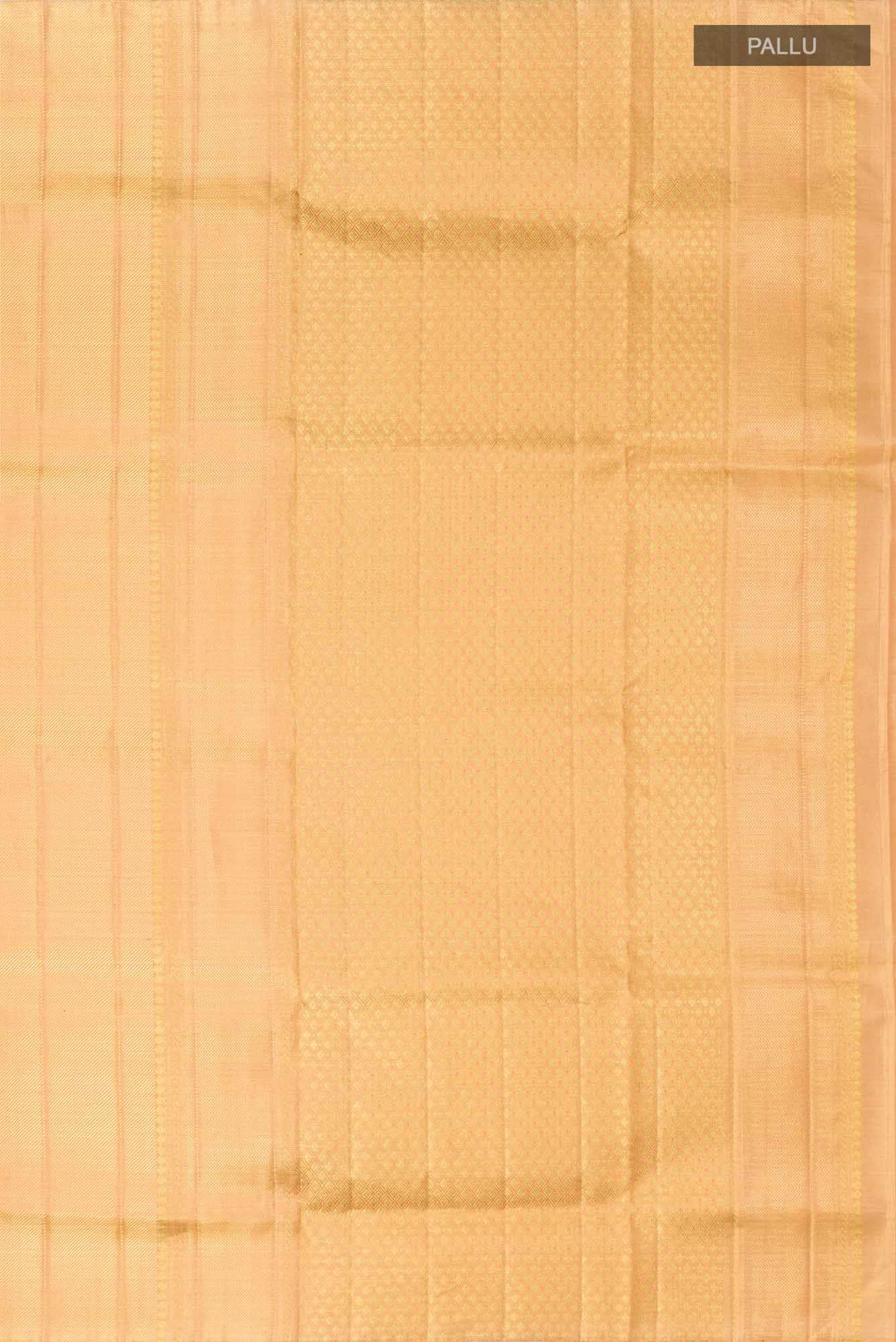 Gold with Peach Dual Tone Kanjivaram Tissue Silk Saree