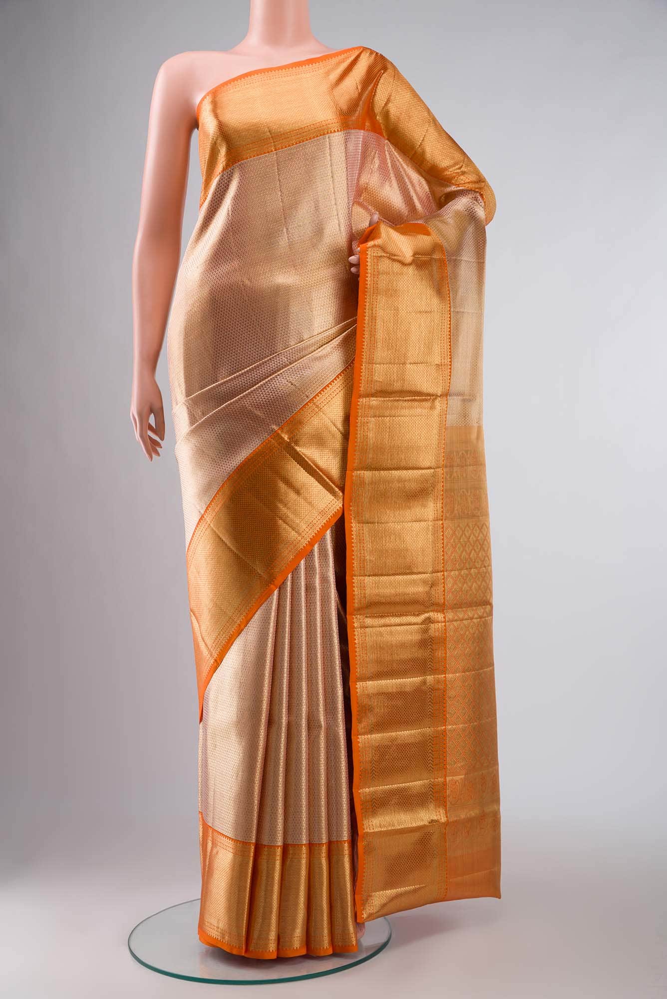 Gold Kanchipuram Tissue Silk Saree