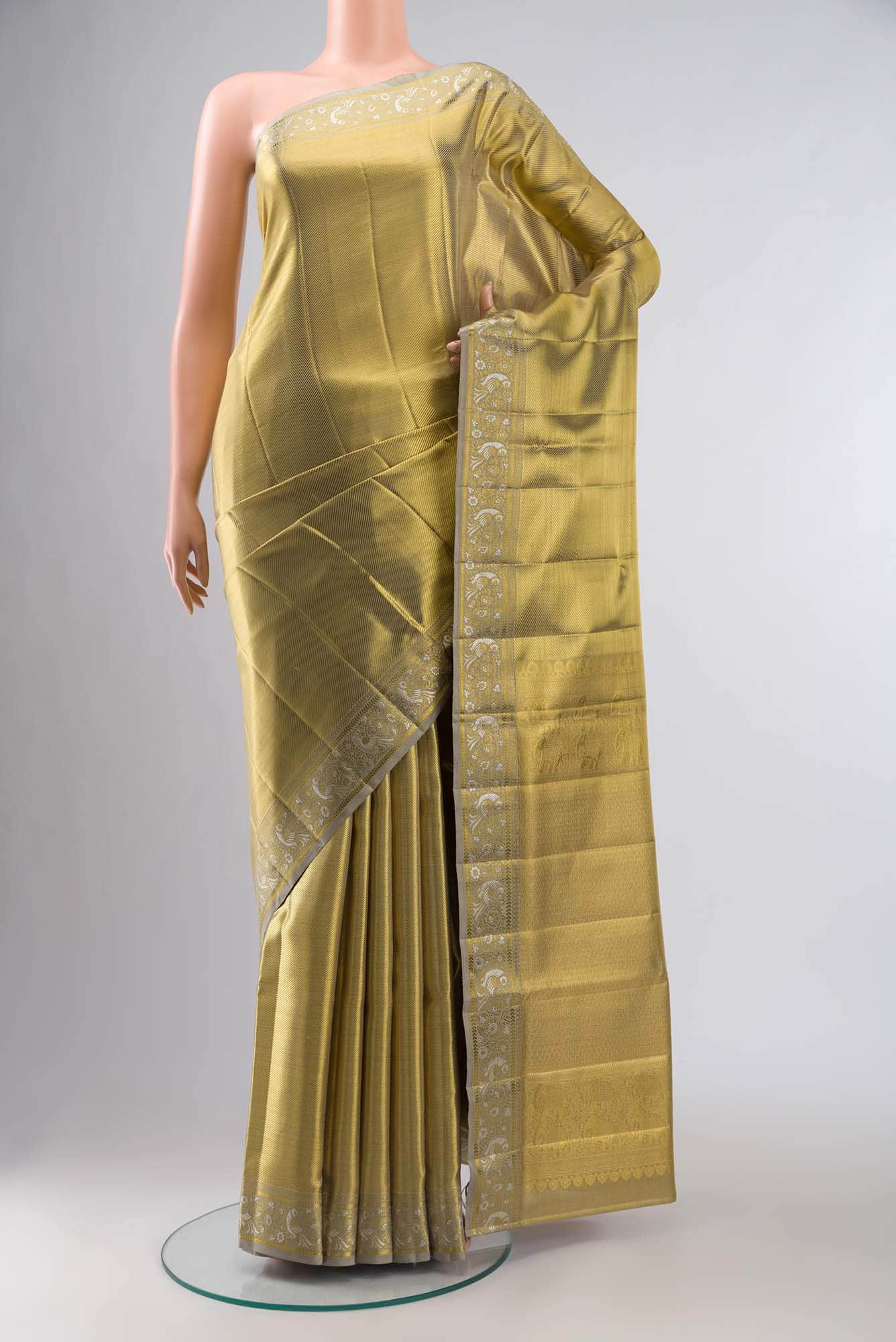 Gold Kanchipuram Tissue Silk Saree