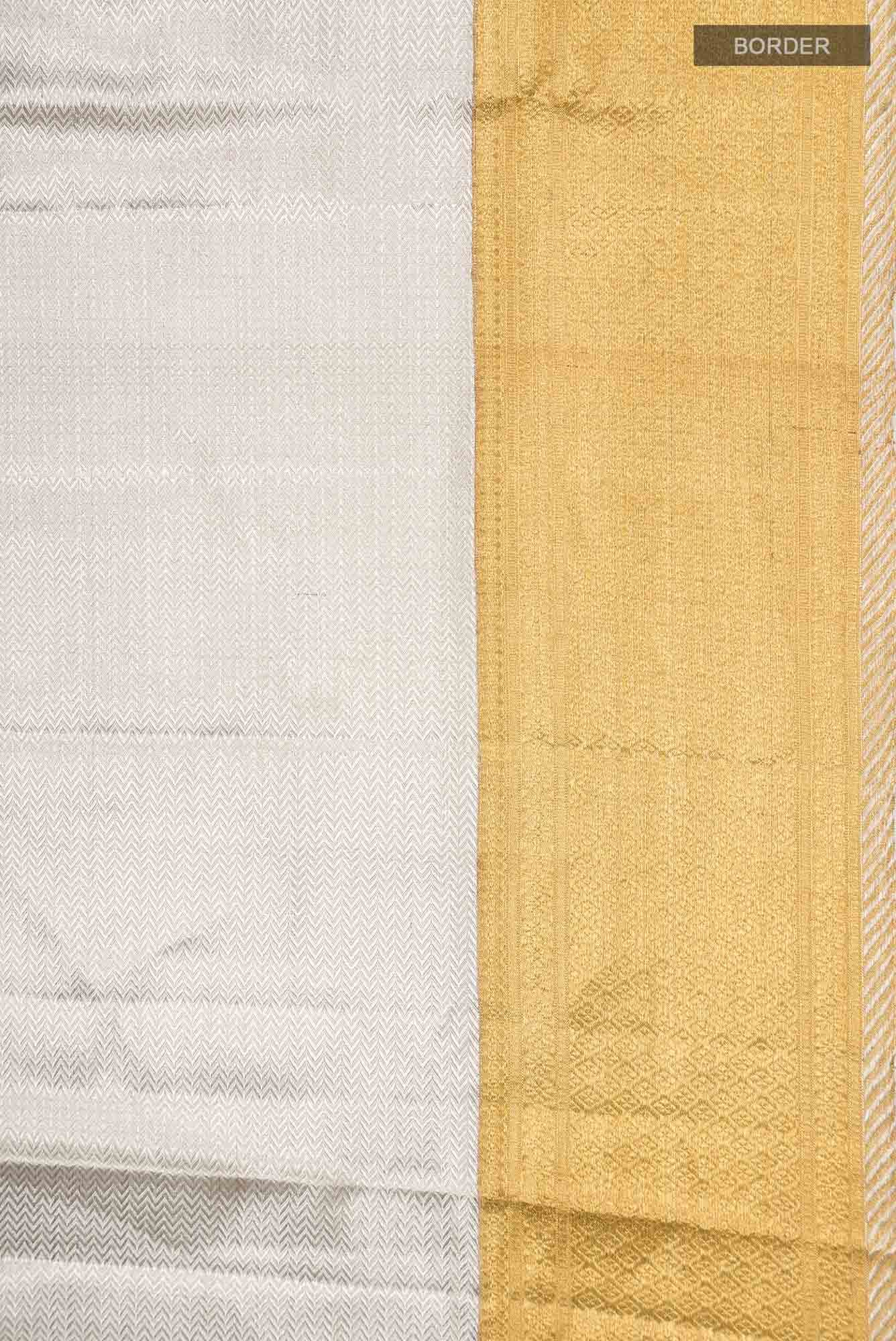 Silver Kanchipuram Tissue Silk Saree