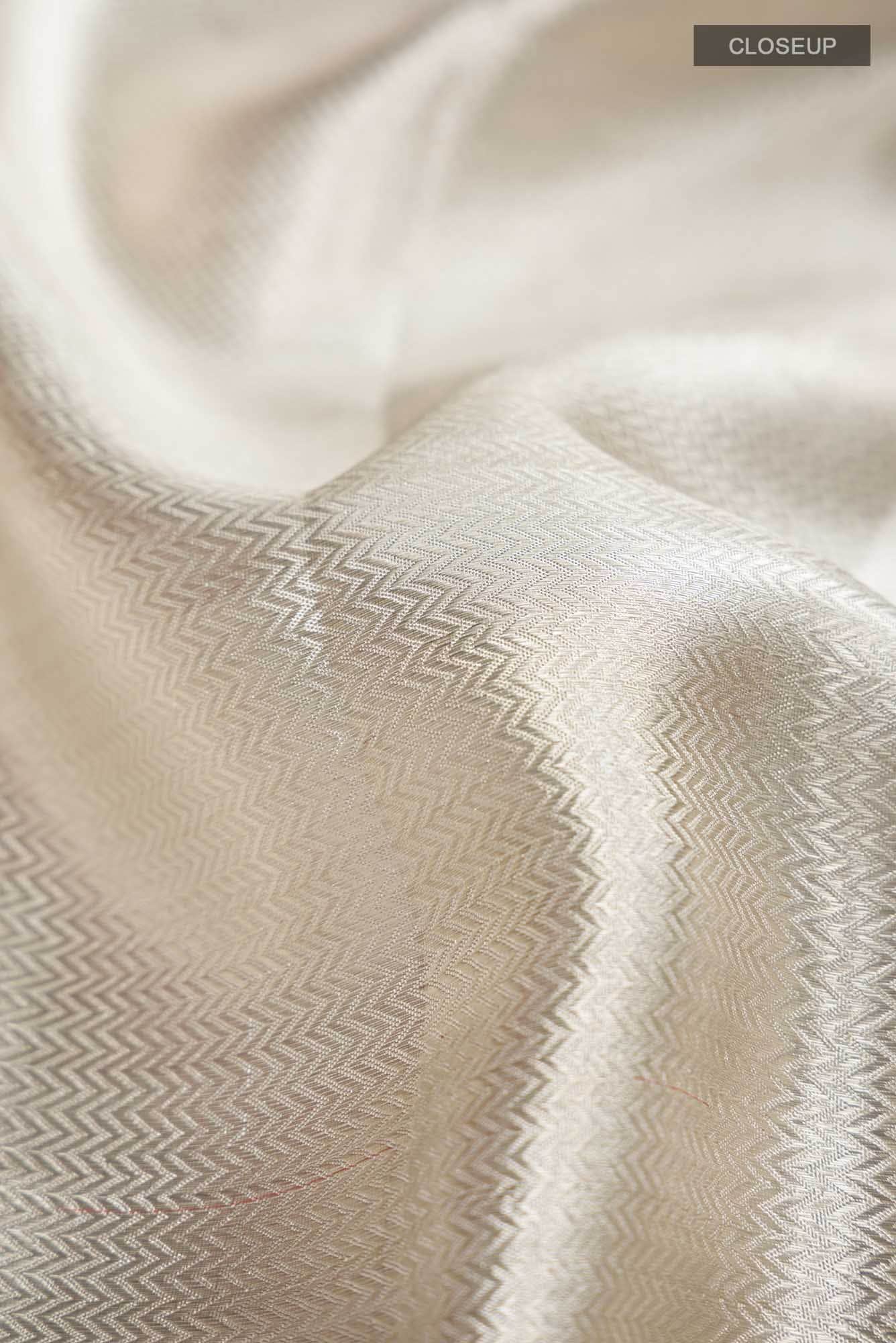 Silver Kanchipuram Tissue Silk Saree