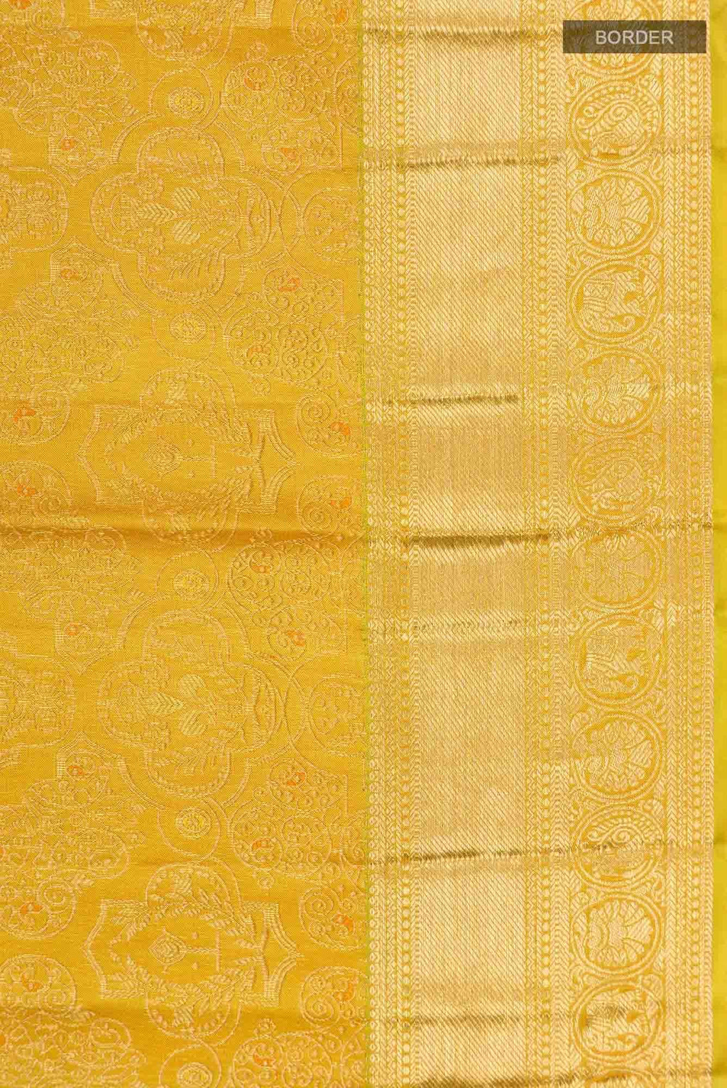 Mustard Kanchipuram Silk Saree