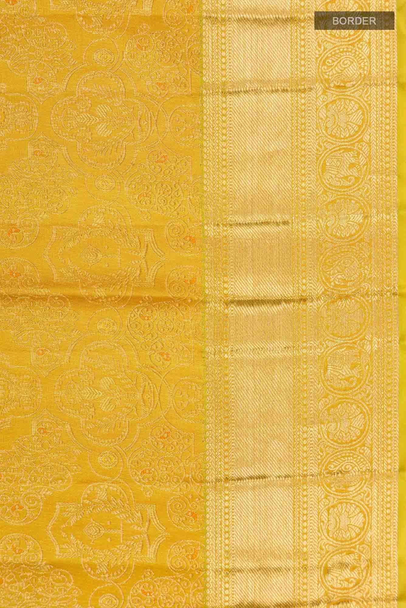 Mustard Kanchipuram Silk Saree