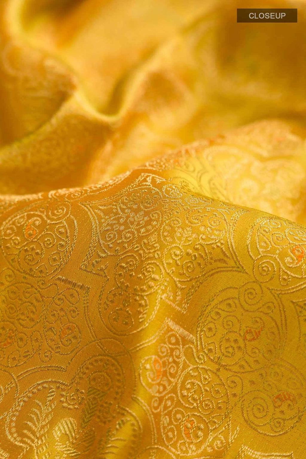 Mustard Kanchipuram Silk Saree
