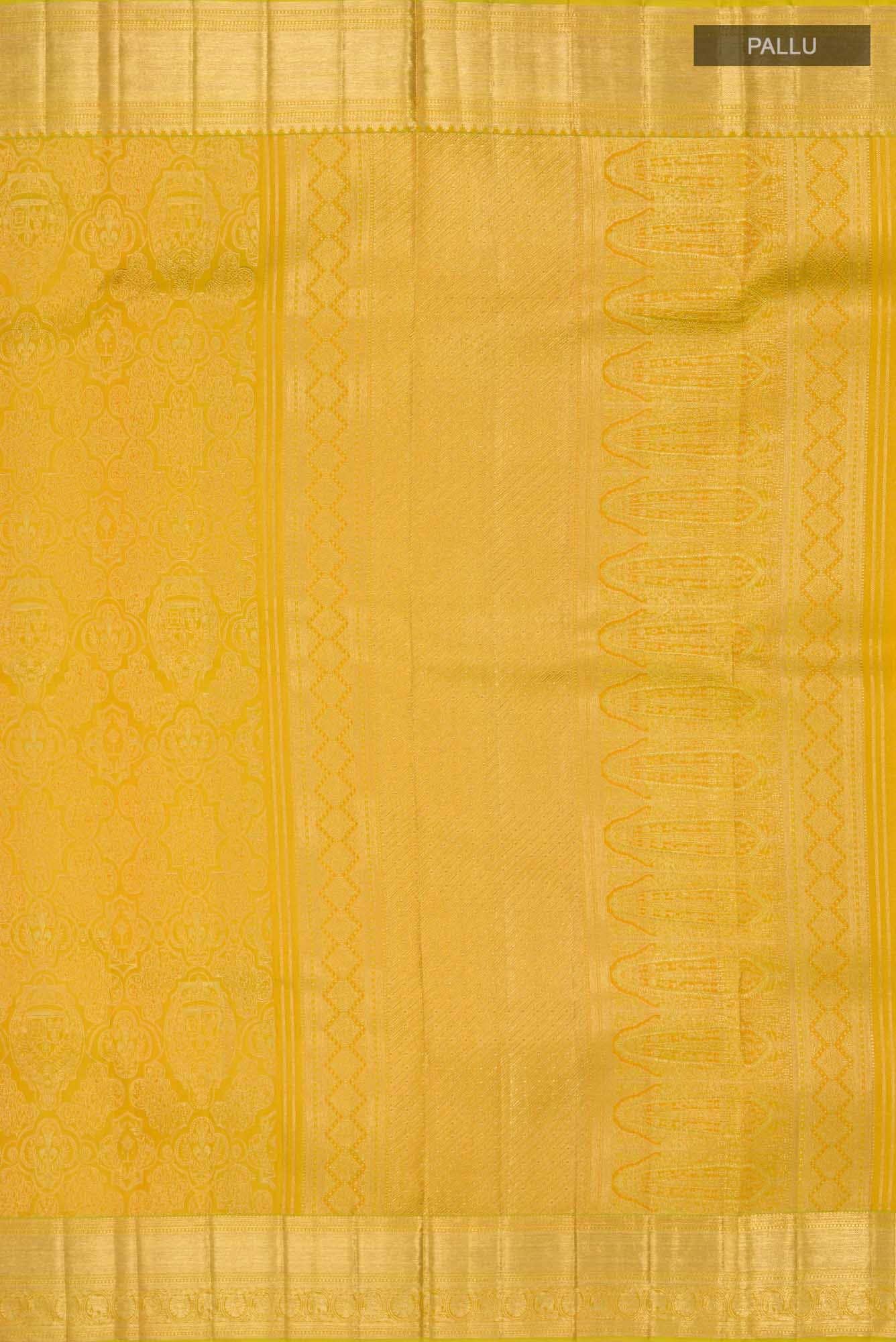 Mustard Kanchipuram Silk Saree