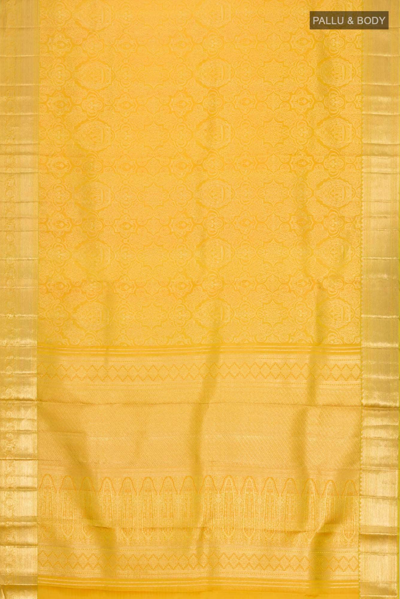 Mustard Kanchipuram Silk Saree