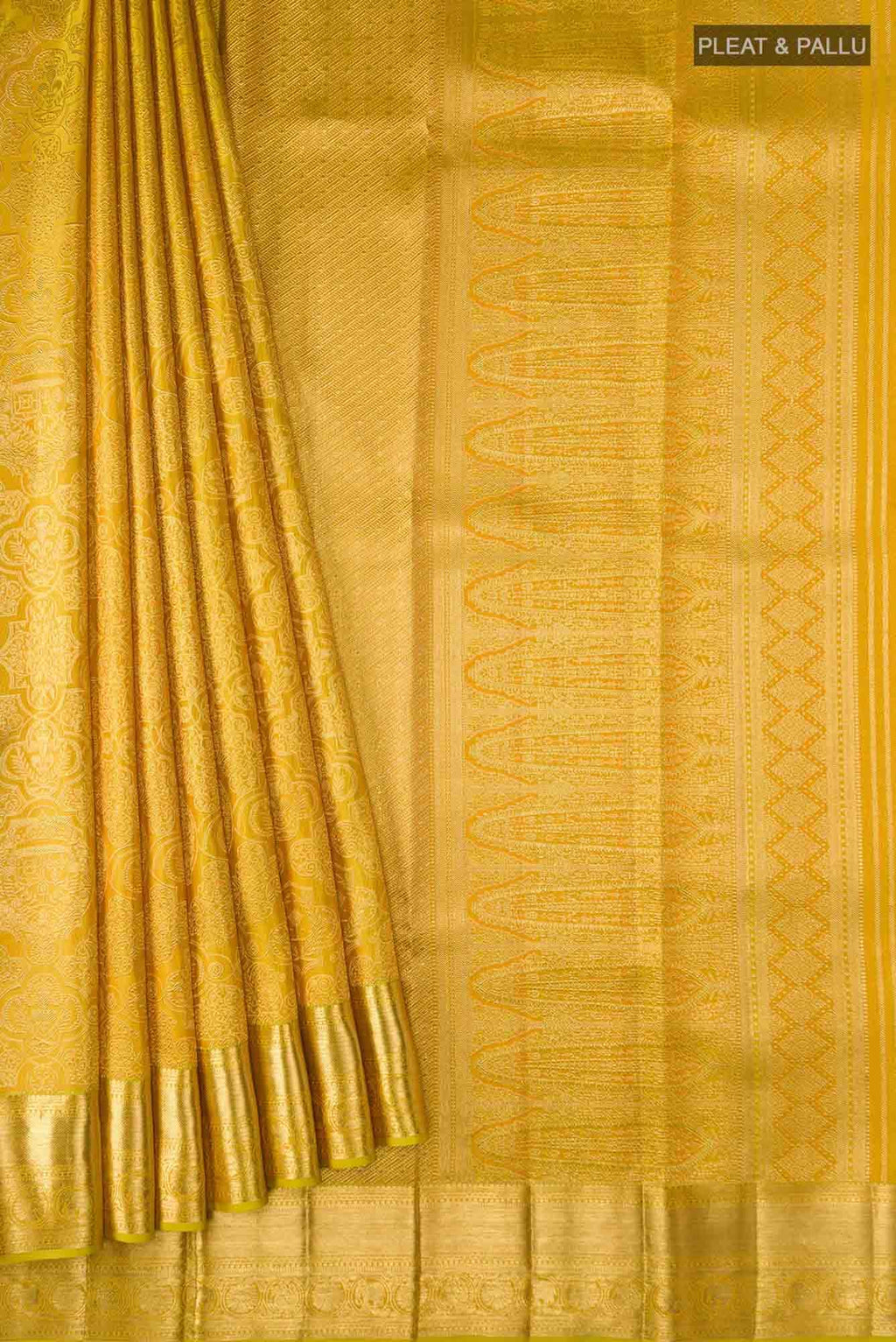Mustard Kanchipuram Silk Saree