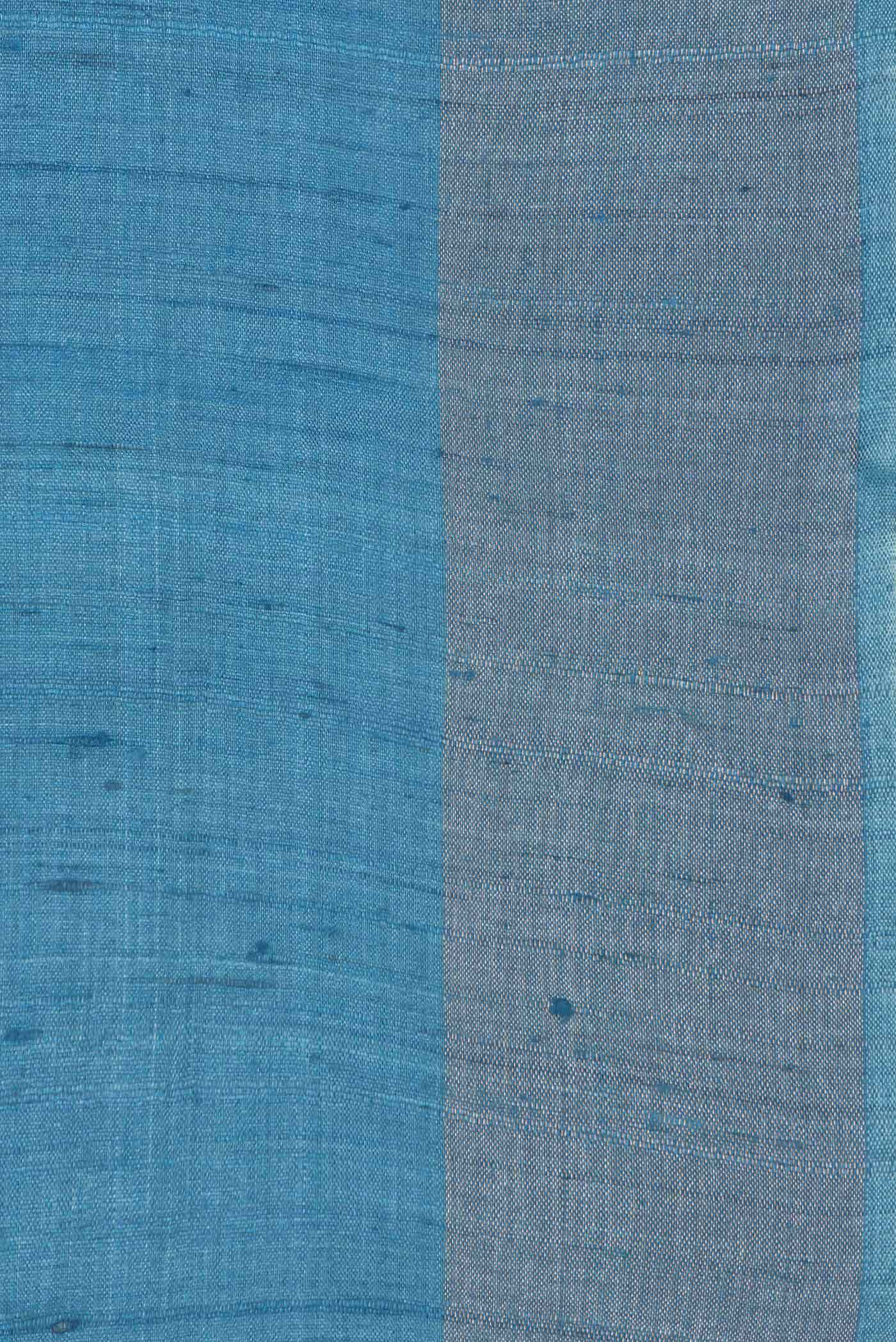 Blue Dual Tone Tussar Silk Saree