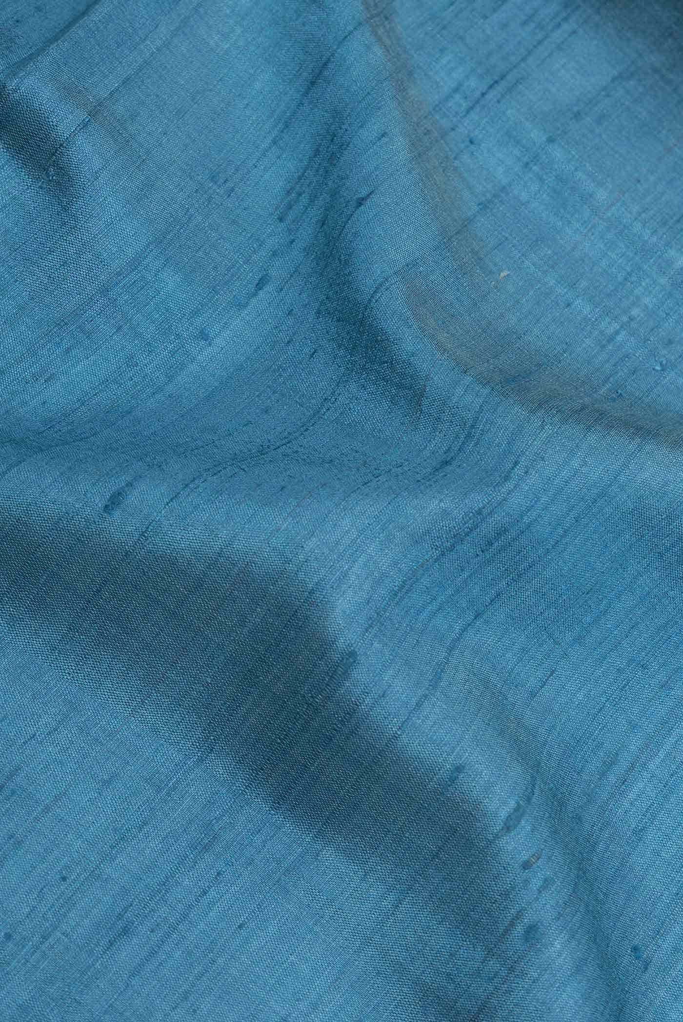Blue Dual Tone Tussar Silk Saree